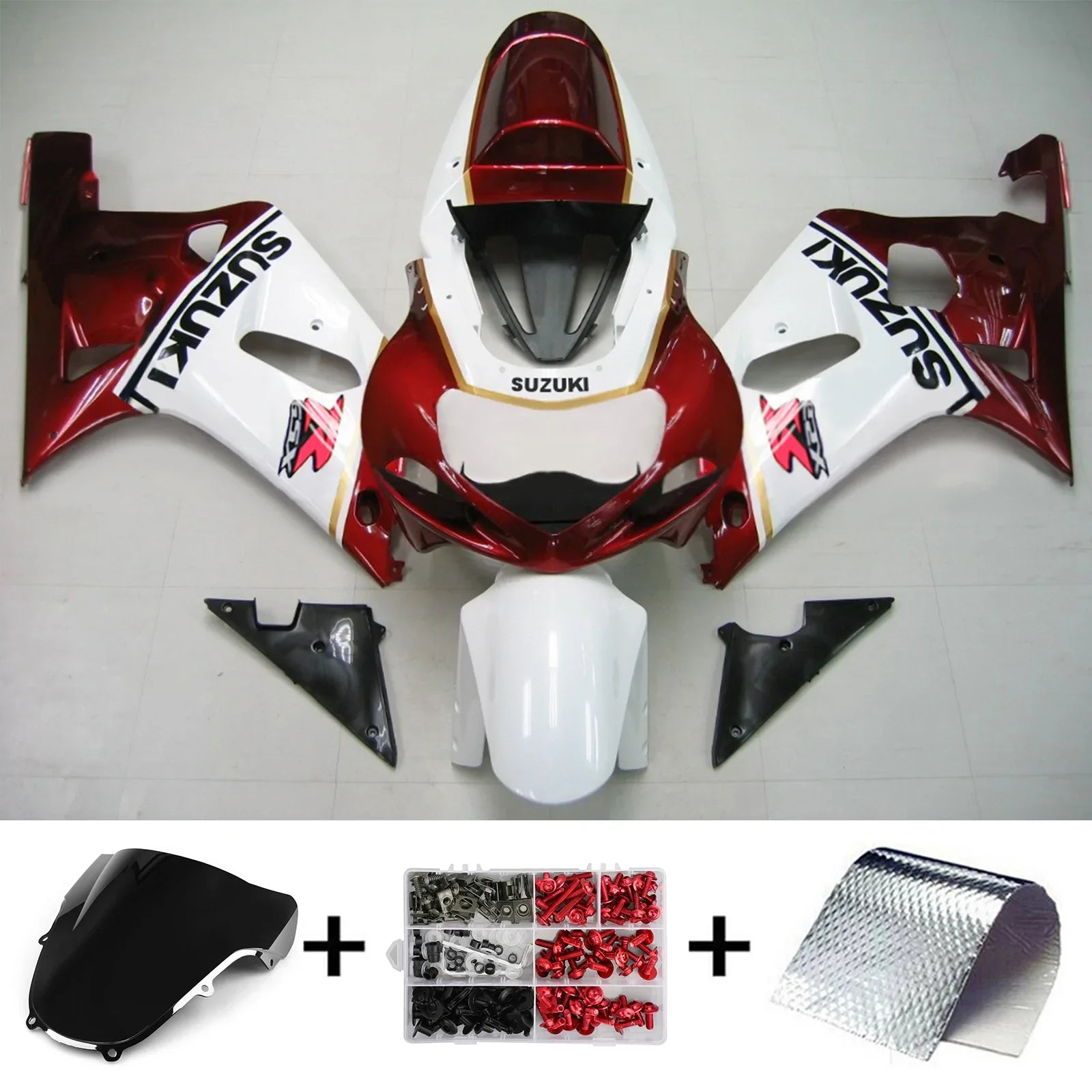 Amotopart Suzuki GSXR600 2001-2003 Kit Carénage Carrosserie Plastique ABS