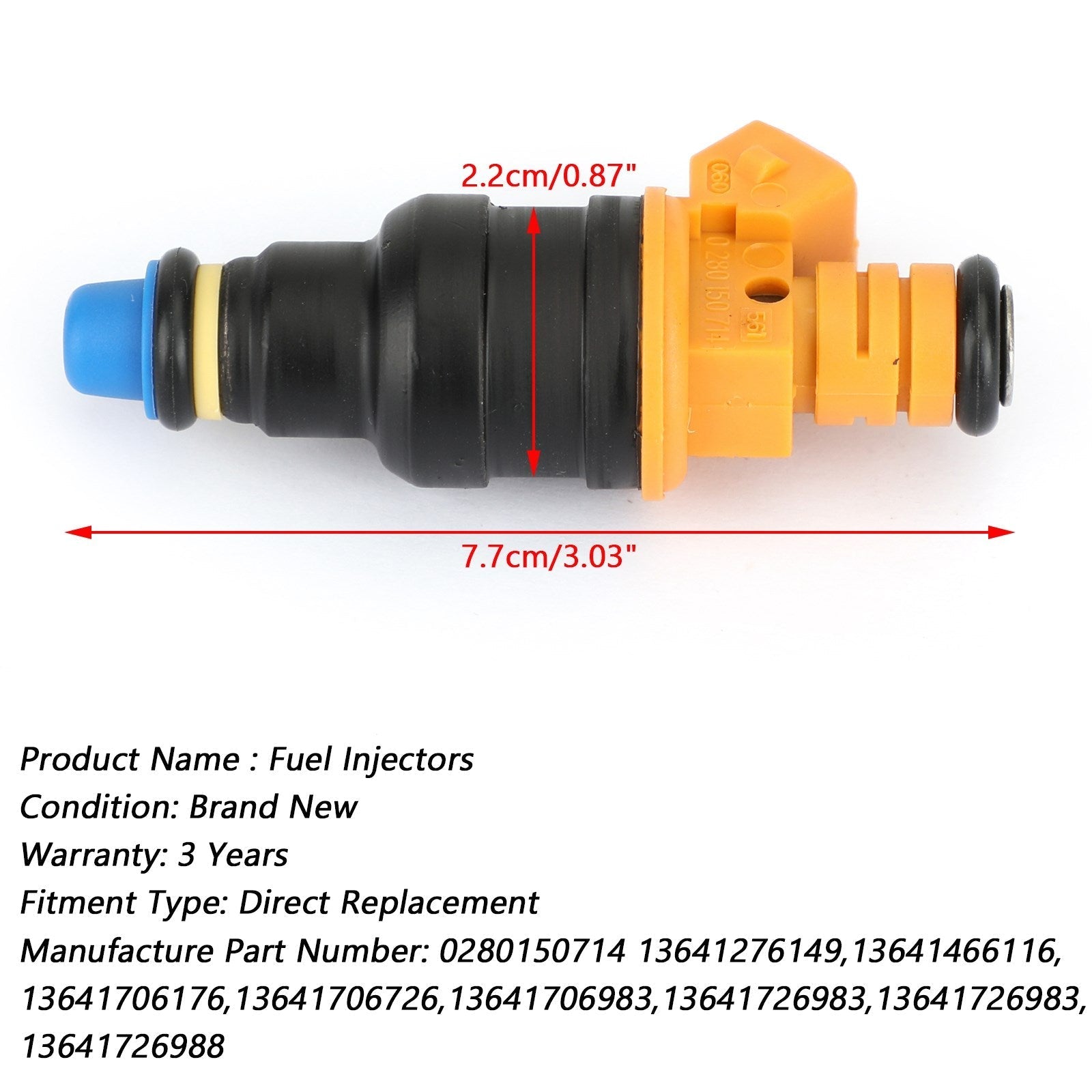 1 pièces/6 pièces injecteur de carburant 0280150714 connecteurs pour BMW 535 635CSI 735 L6 L7 générique