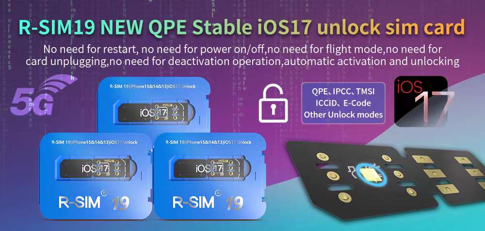 R-SIM19 NOUVELLE carte SIM de déverrouillage Stable QPE pour iPhone 15 Plus 14 13 Pro Max 12 IOS17