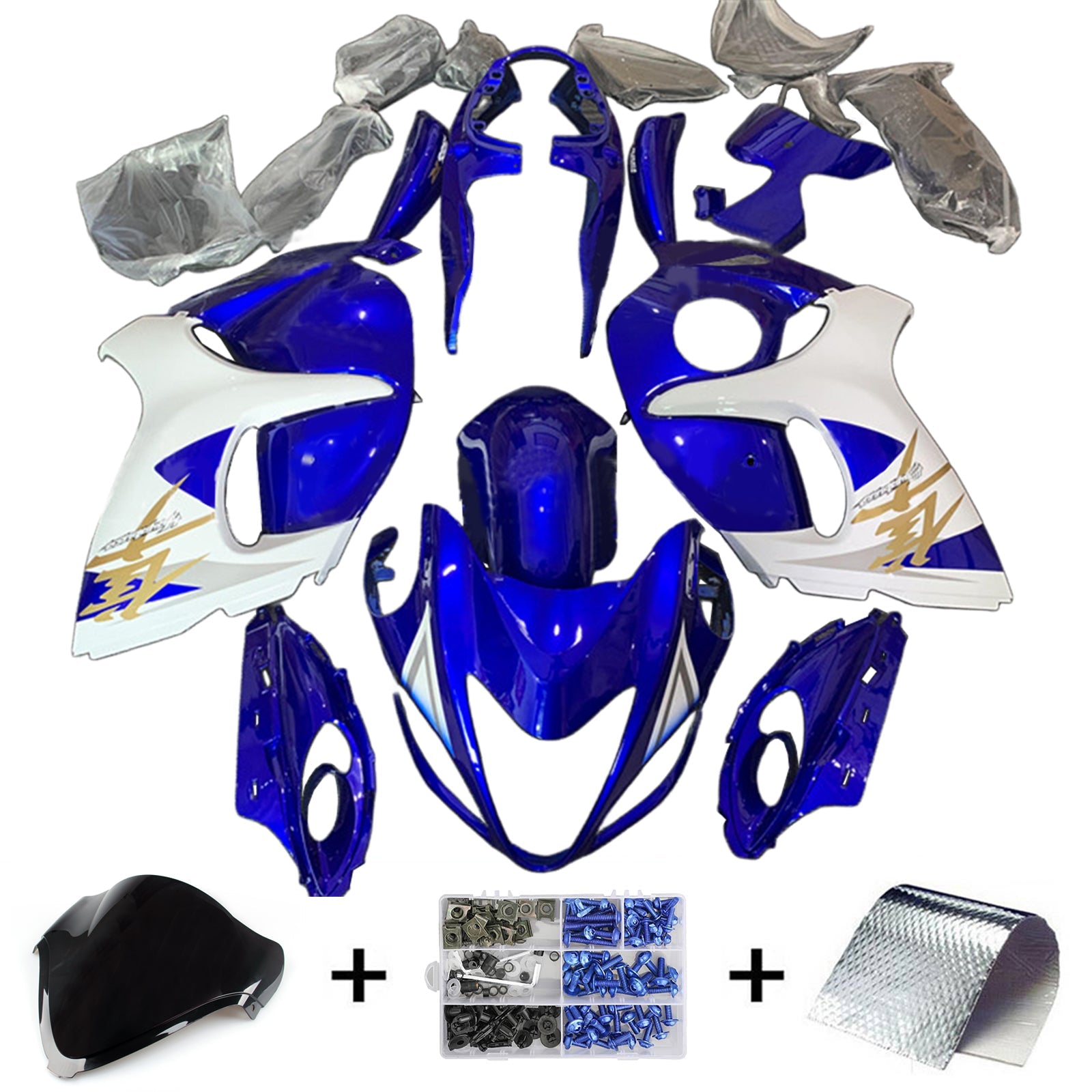 Amotopart Suzuki Hayabusa GSX1300R 2008-2020 Kit carena carrozzeria in plastica ABS