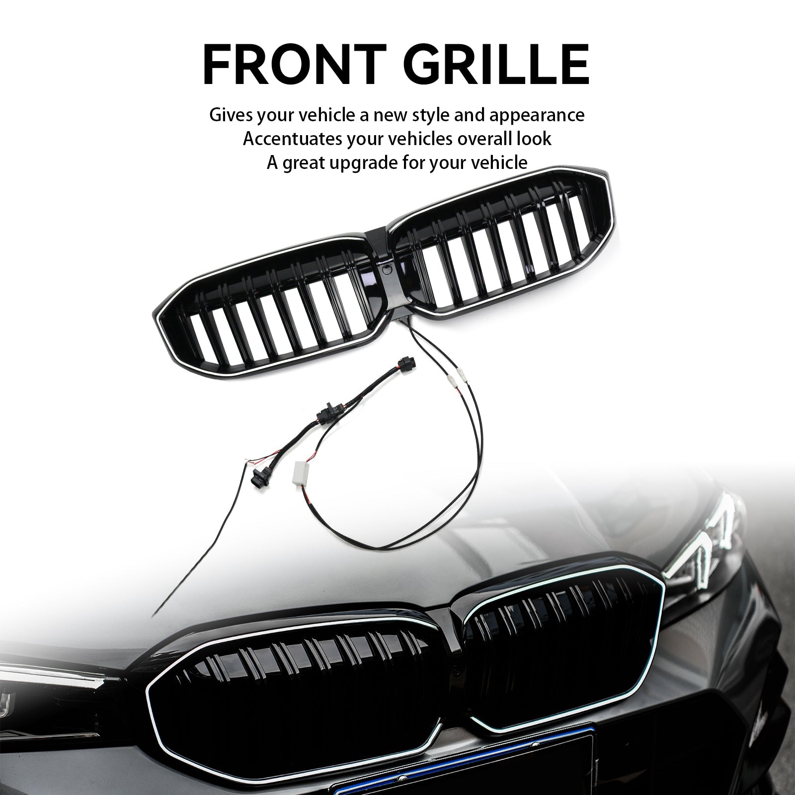 BMW Série 3 G20 G28 2023-2024 Grille de calandre avant noire brillante