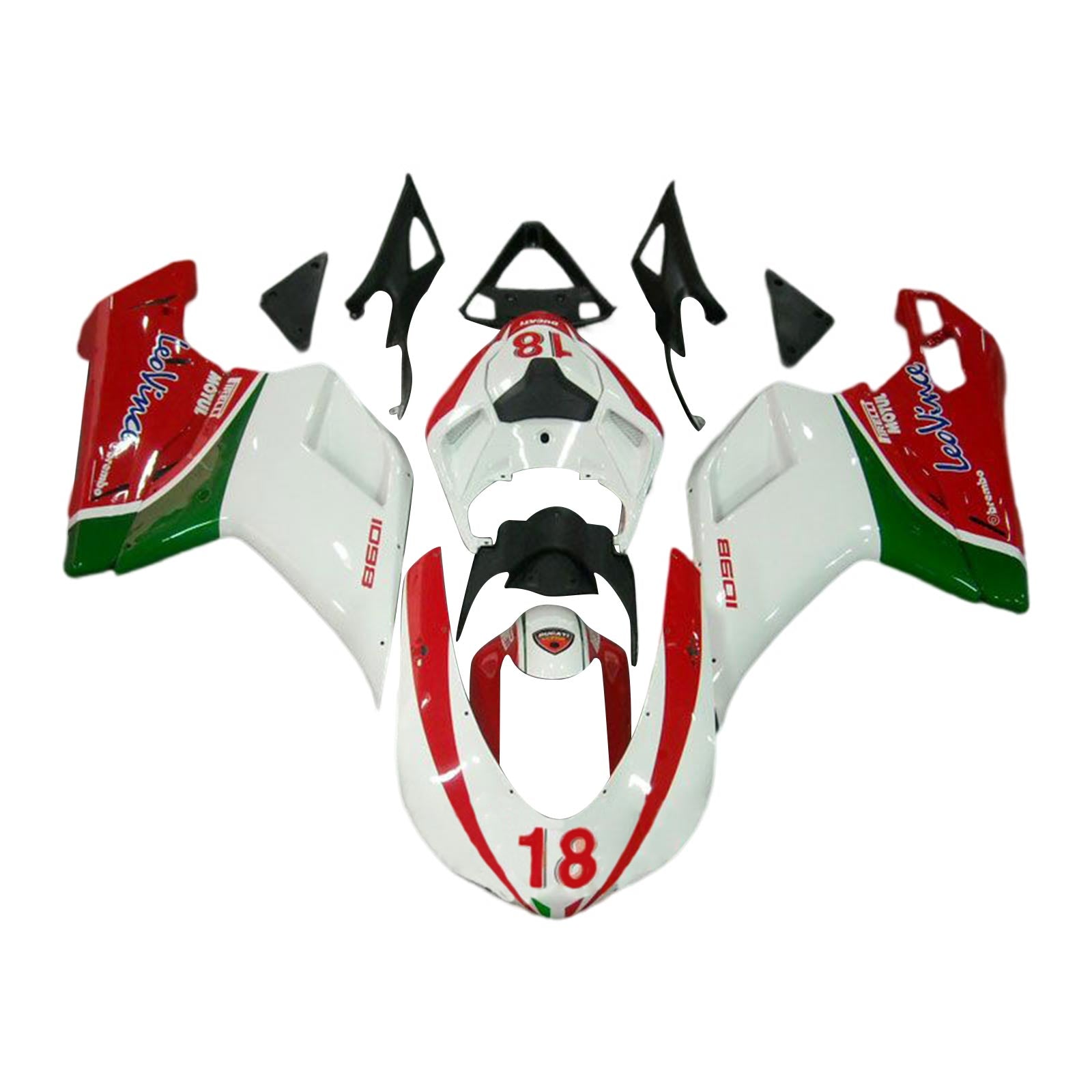 Amotopart Ducati 1098 1198 848 2007-2011 Kit carena carrozzeria ABS