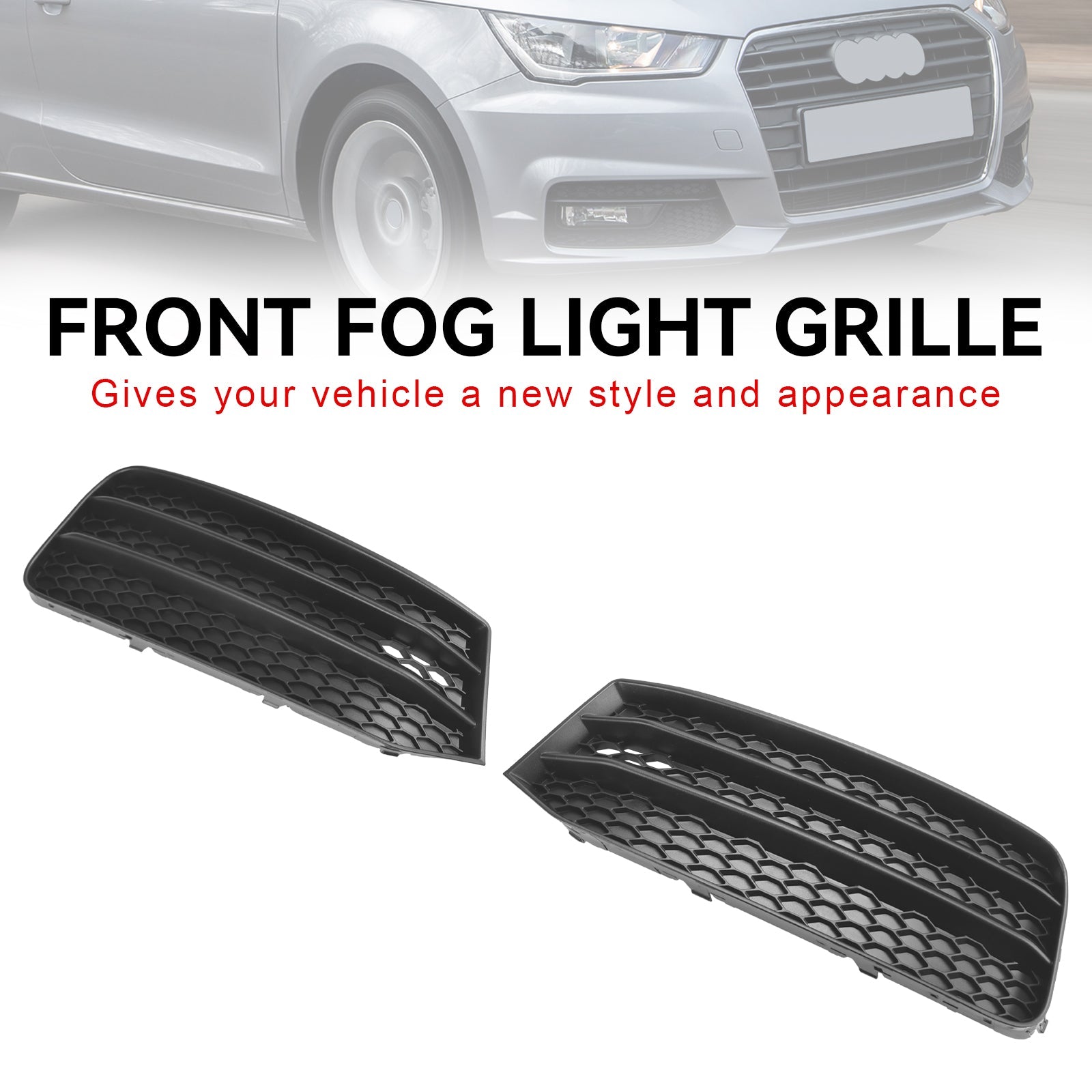 Audi A1 8X 2015-2018 2 pièces pare-chocs avant antibrouillard couverture calandre