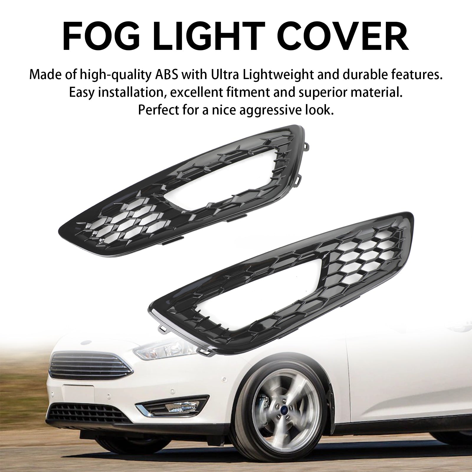 Ford Focus 2015-2017 paire de pare-chocs avant antibrouillard couvercle de lampe lunette grille