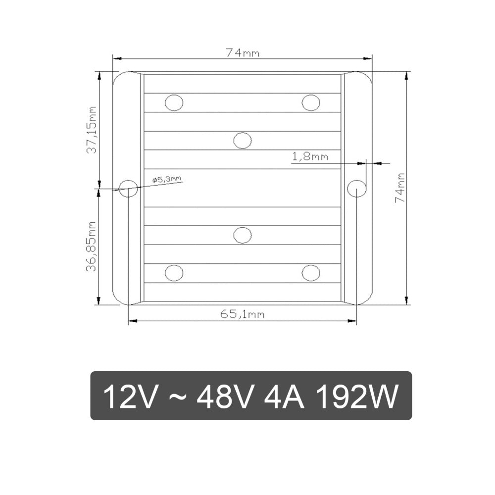 Regolatore convertitore DC/DC impermeabile Areyourshop 12V fino a 48V 4A 192W