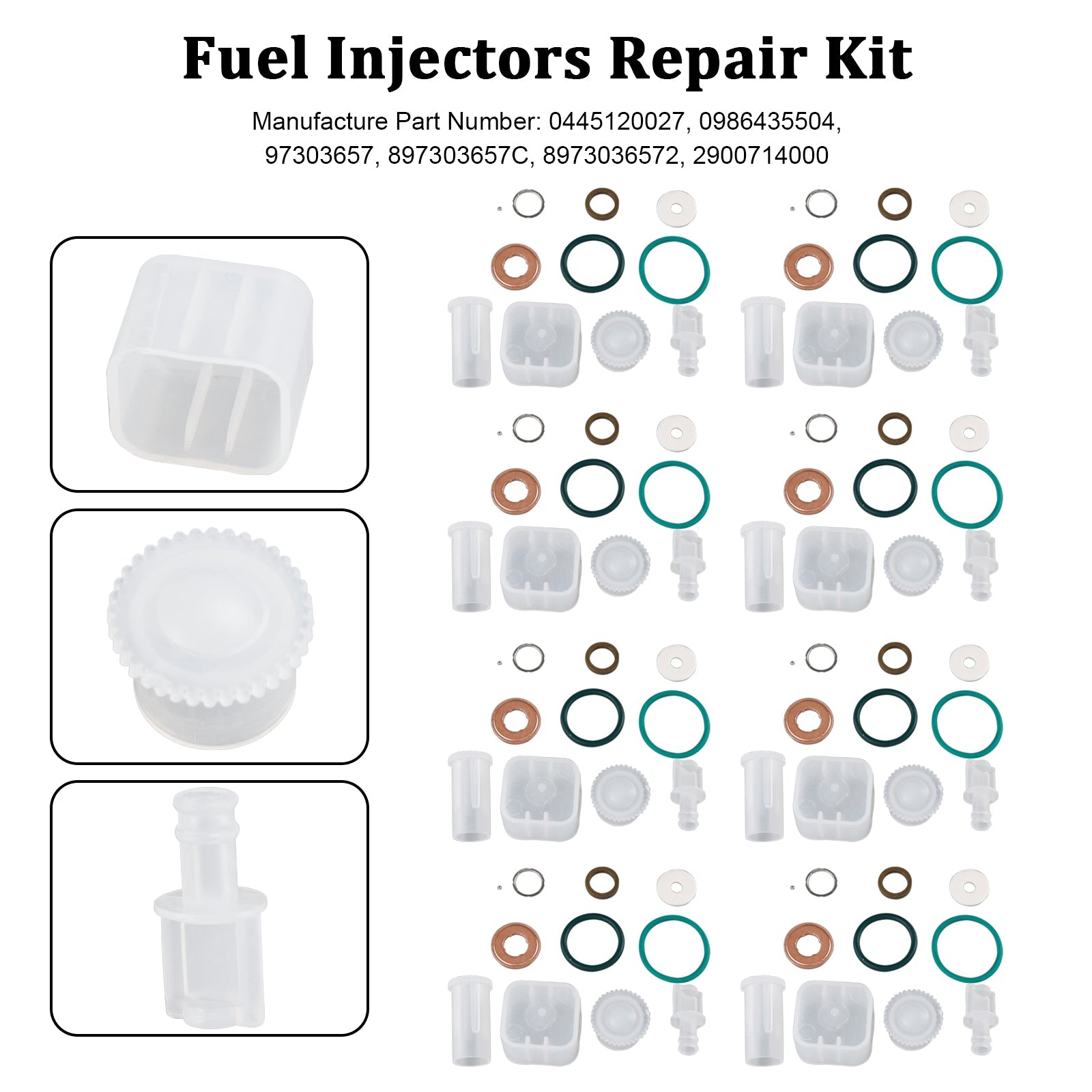 Kit de reparación de inyectores de combustible de 8 piezas para Chevy GMC Duramax 6.6L 2004-2005 Diesel