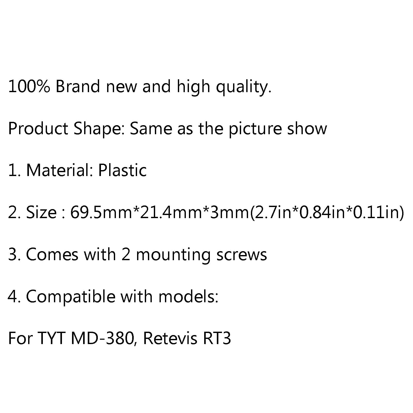 4szt. Zaczep na pasek do radia dwukierunkowego TYT MD-380 Retevis RT3, czarny