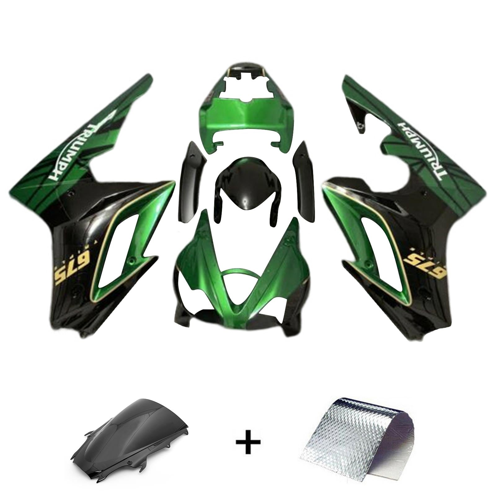 Amotopart Triumph Daytona 675 2009-2012 Kit de carenado de carrocería de plástico ABS