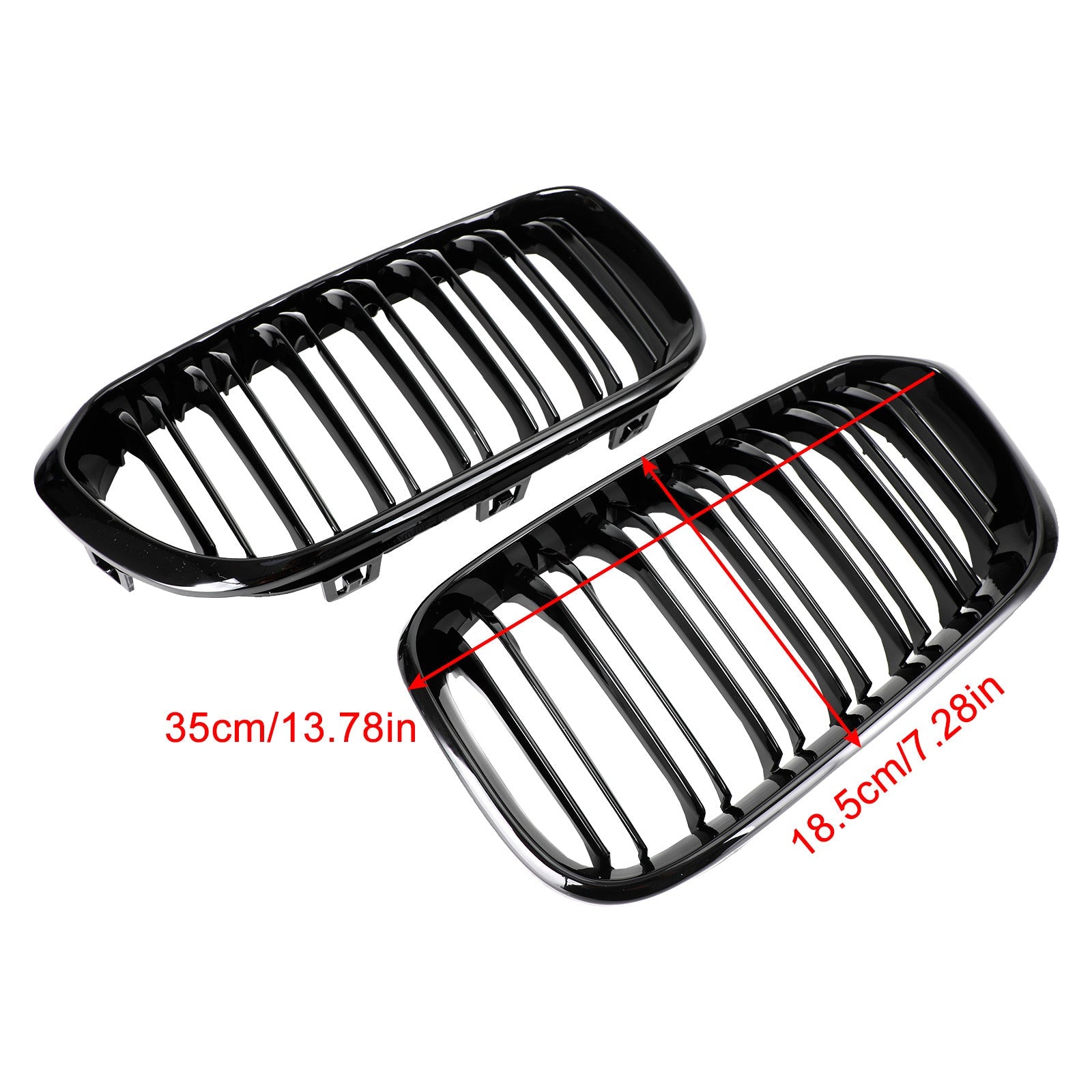 Grille de calandre Double Rein Avant BMW Série 1 F20 F21 2015-2017 Noir Brillant