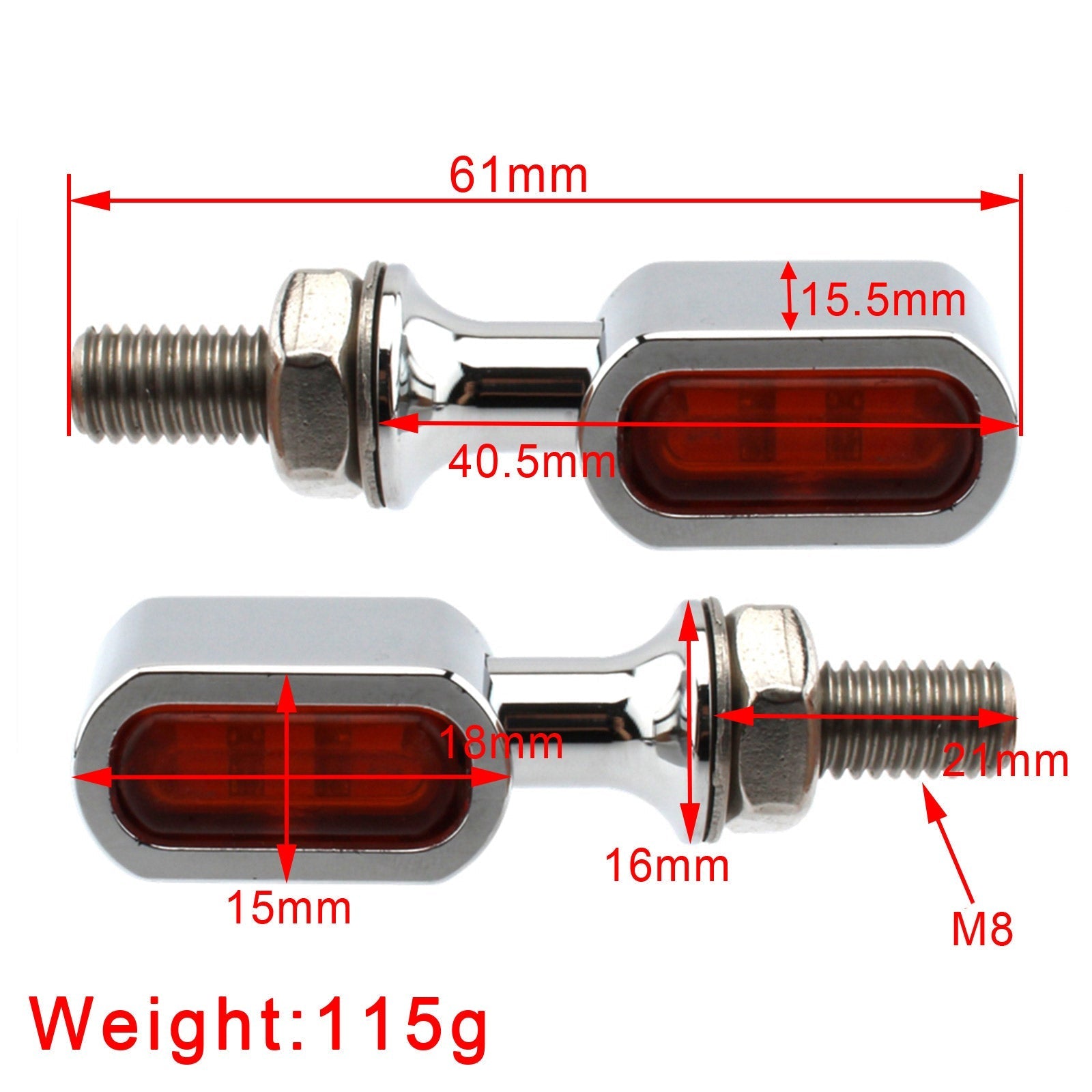 Clignotant arrière à LED Mini pour Sportster Touring Dyna Softail