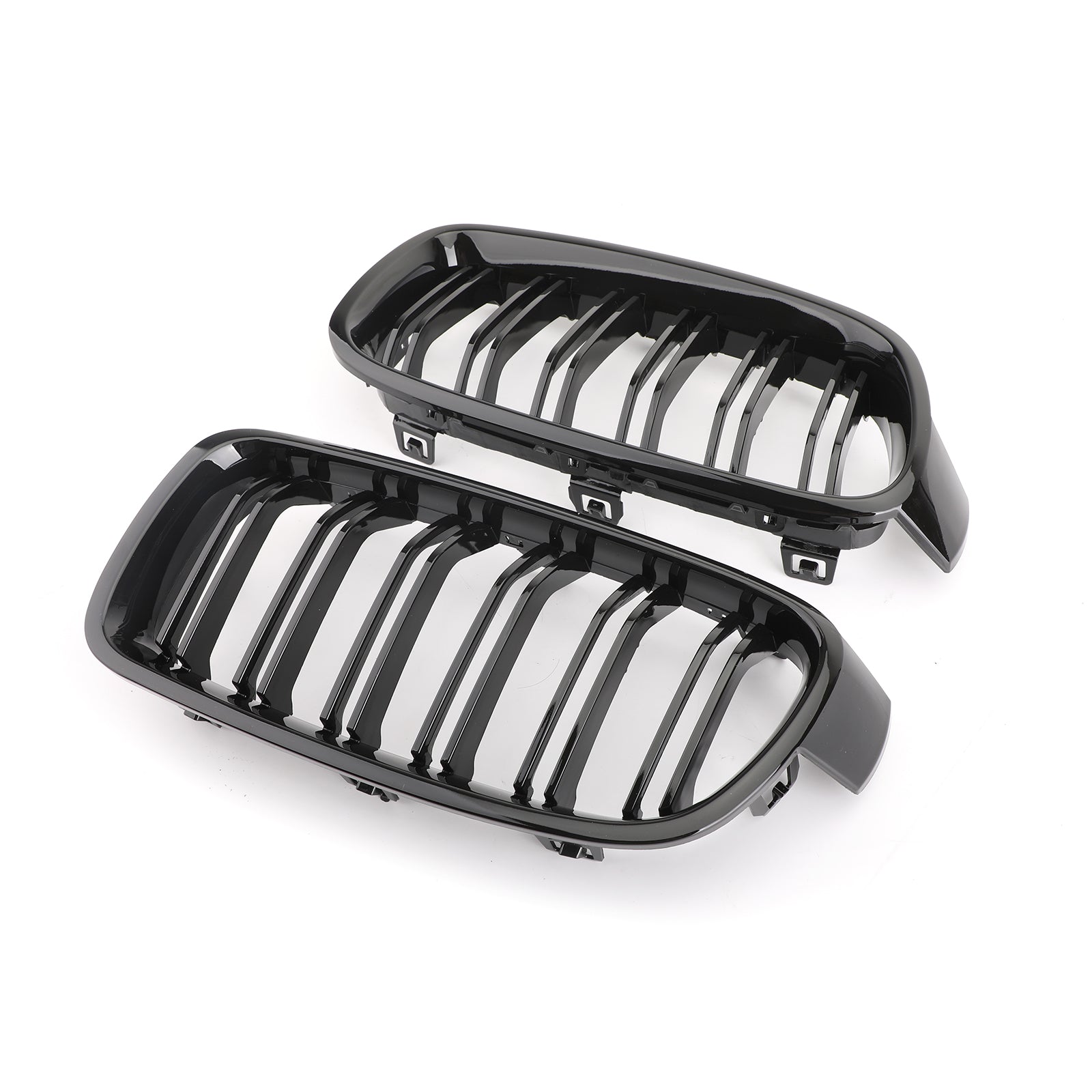 Grille de rein avant noir brillant pour BMW Série 3 F30 F35 2012-2017 à double lamelles