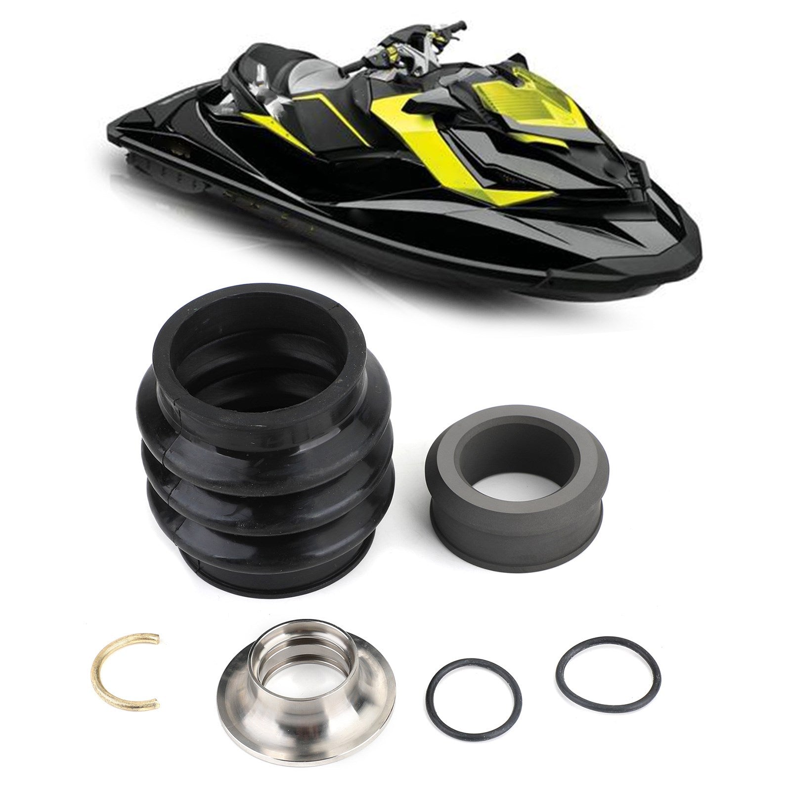 4-Tec Carbon Ring Joint Drive Line Kit de reconstrucción y bota para Sea Doo RXP RXPX RXTX