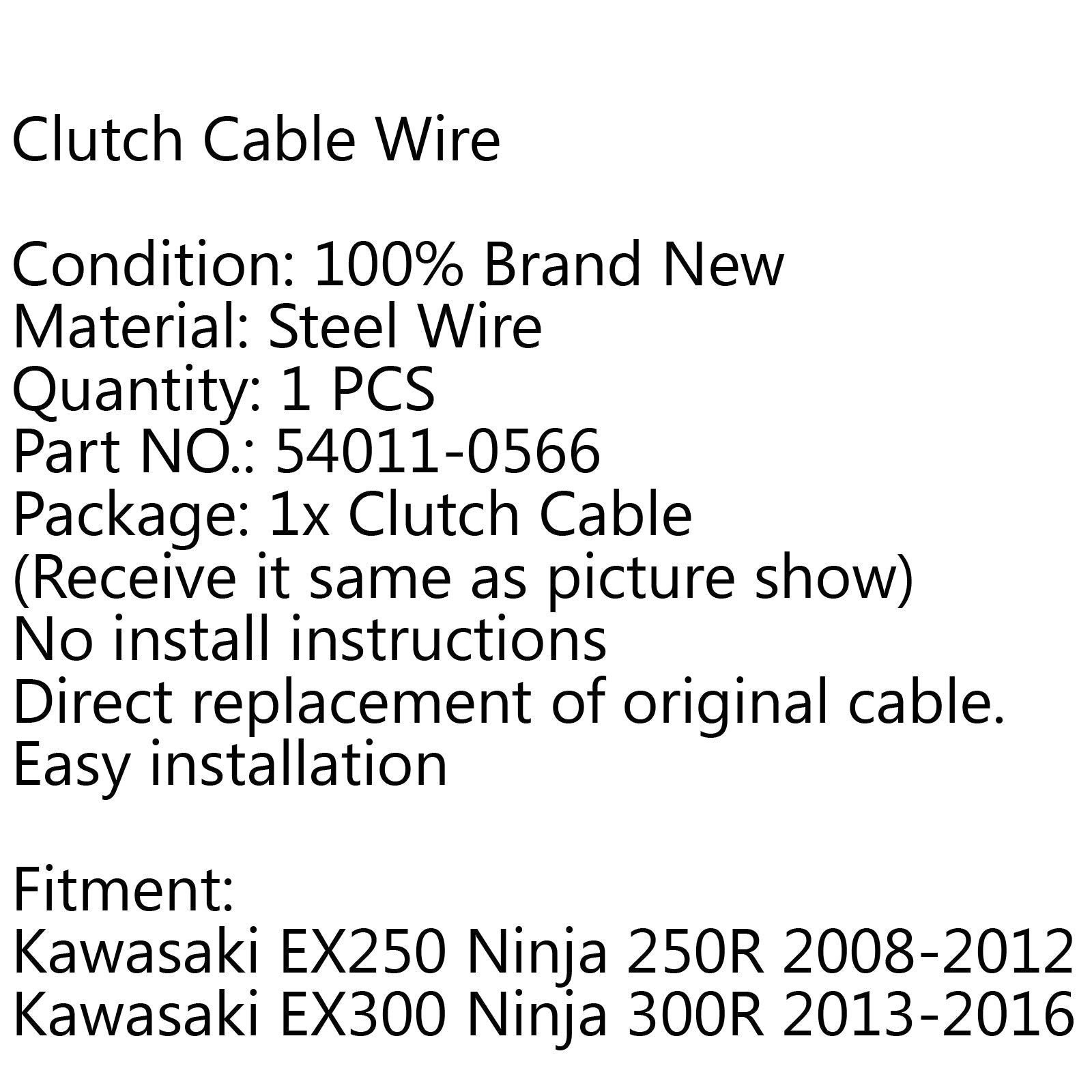 Remplacement de câble d'embrayage pour Kawasaki EX250 Ninja 250R 08-12 EX300 300R 13-16 générique