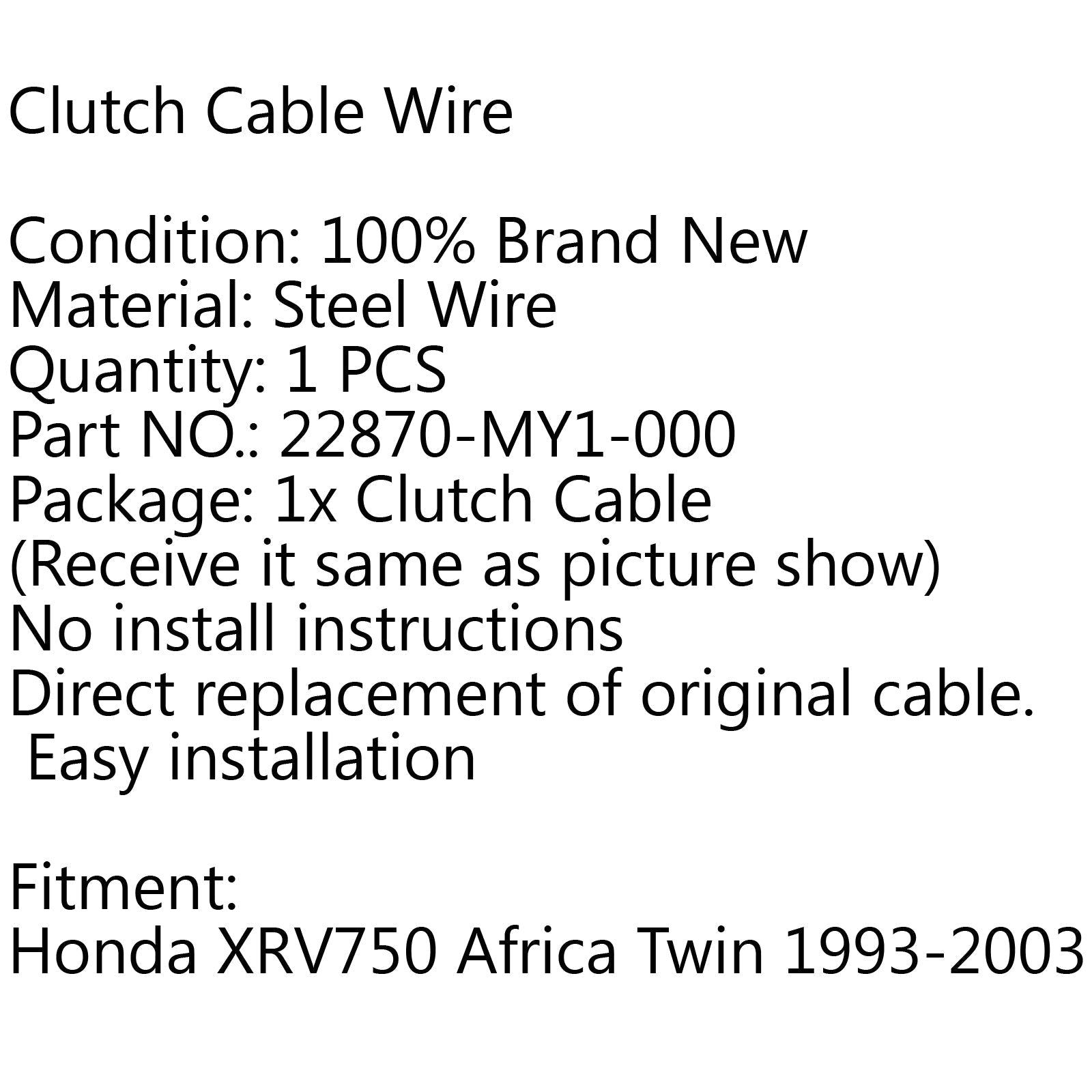 Reemplazo del cable del embrague para Honda XRV750 Africa Twin 1993-2003 22870-MY1-000? Genérico