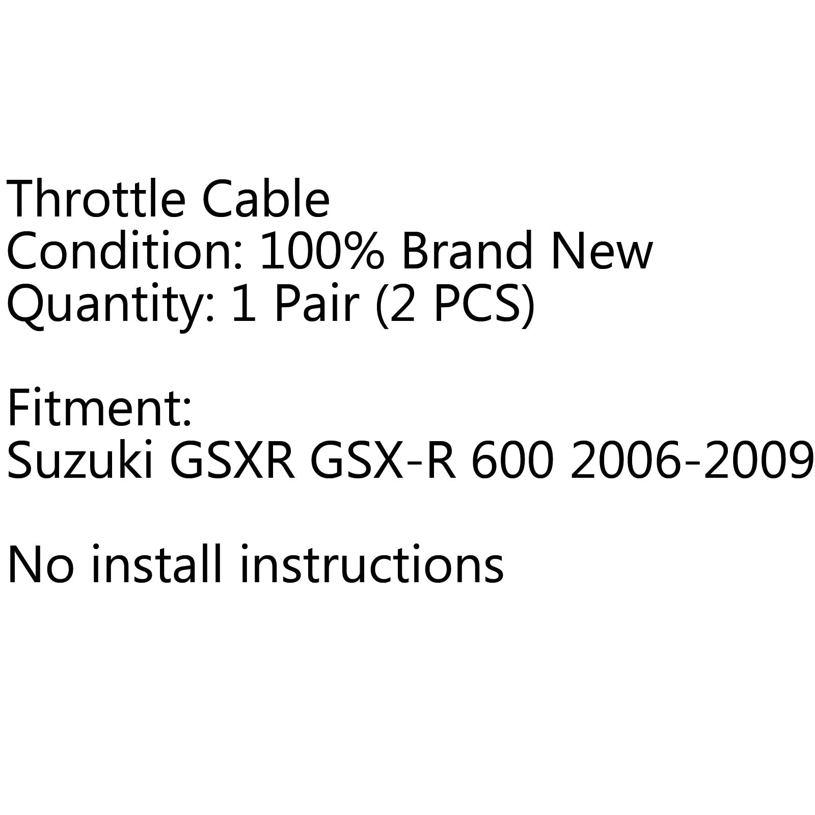 Cable de acelerador de gas de línea alámbrica Push/Pull para Suzuki GSXR GSX-R 600 06-09 genérico