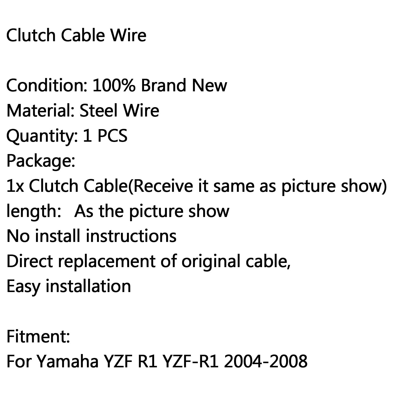 Línea de conexión del cable del embrague de la motocicleta para Yamaha YZF R1 YZF-R1 2004-2008 genérico