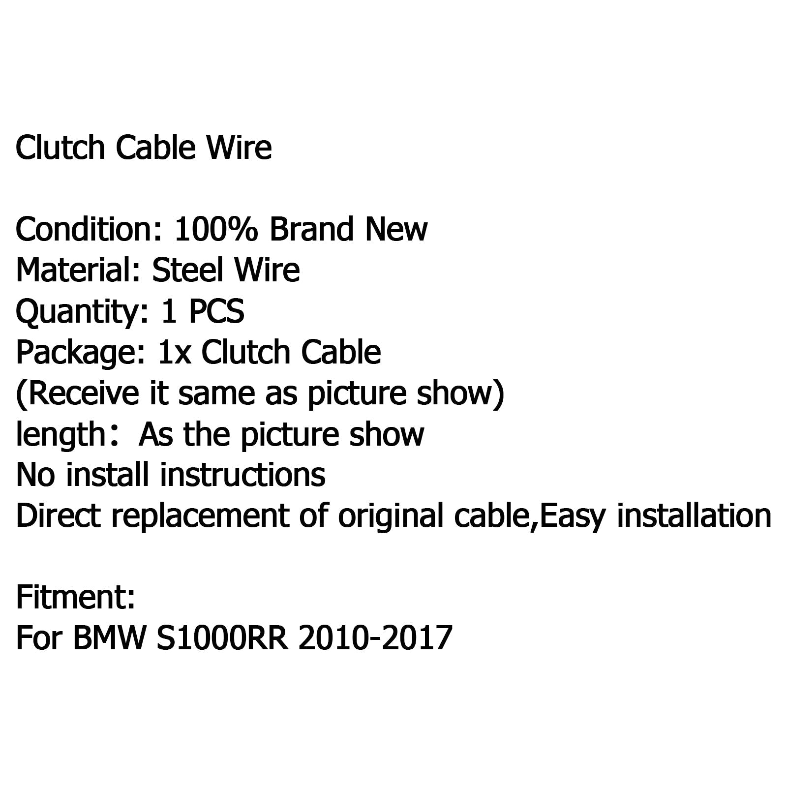 Reemplazo de Cable de embrague trenzado de acero de alambre de motocicleta para BMW S1000RR 2010-2017 genérico
