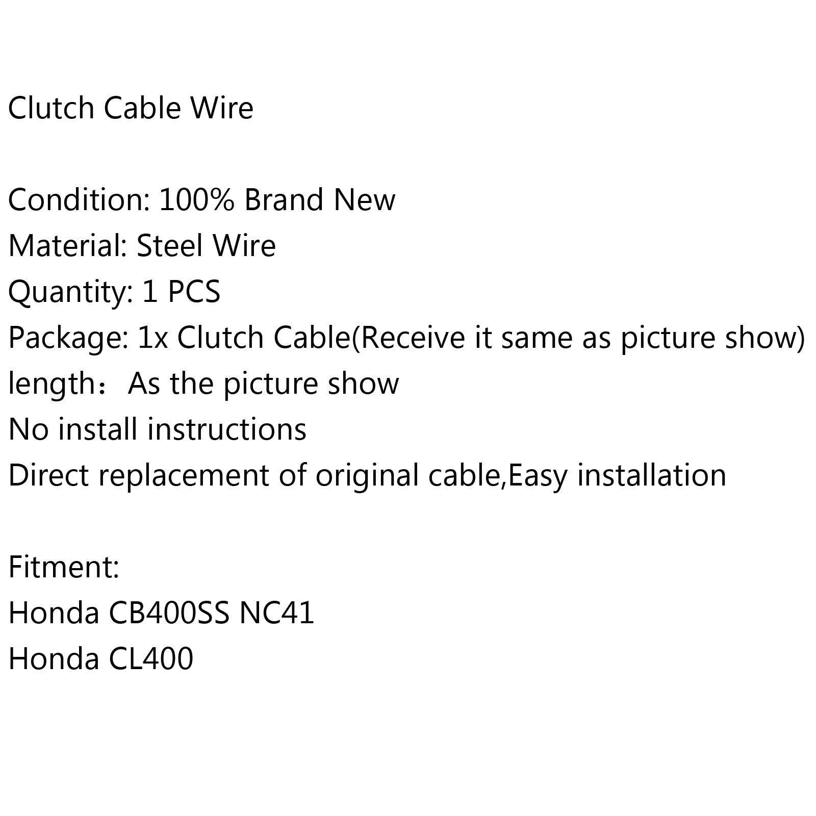 Remplacement de câble d'embrayage tressé en acier de fil pour Honda CB400SS NC41 CL400 générique