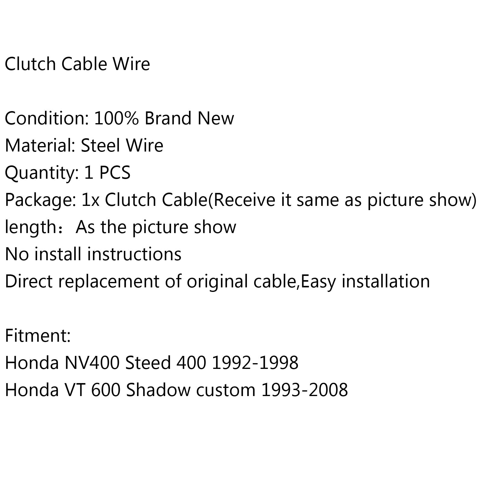 Sostituzione filo cavo frizione per Honda NV400 Steed 400 VT 600 Shadow Custom generico