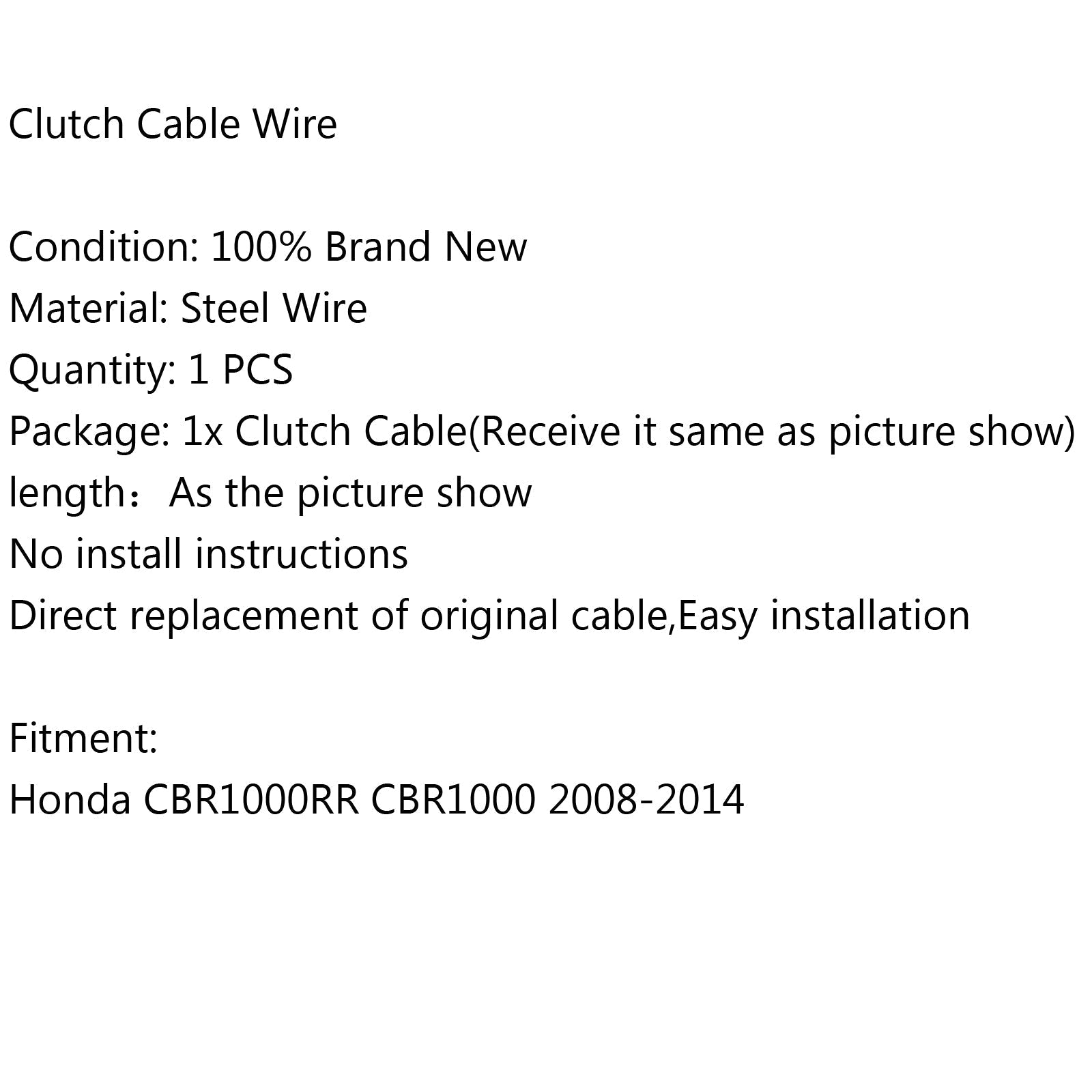 Cable de repuesto de cable de embrague de acero para Honda CBR1000RR CBR1000 2008-2014 genérico