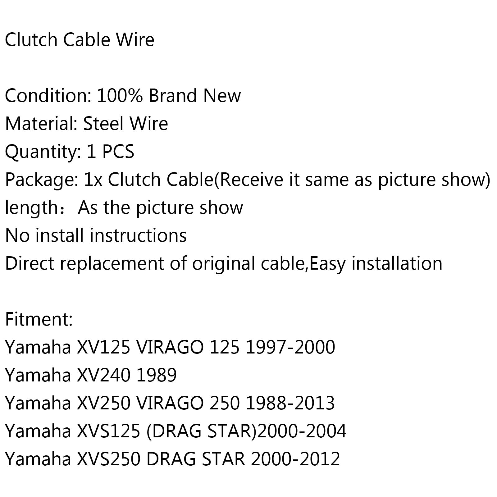 Câble d'embrayage pour Yamaha XV125 VIRAGO 125 1997-2000 XV240 1989 XV250 XVS125 générique