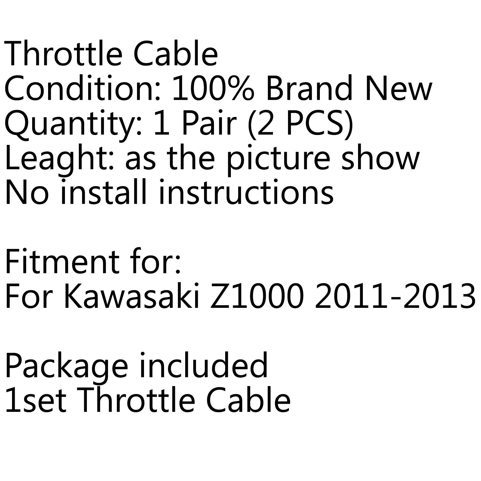 Câble d'accélérateur Push/Pull Wire Line Gas pour Kawasaki Z1000 2011-2013 Generic