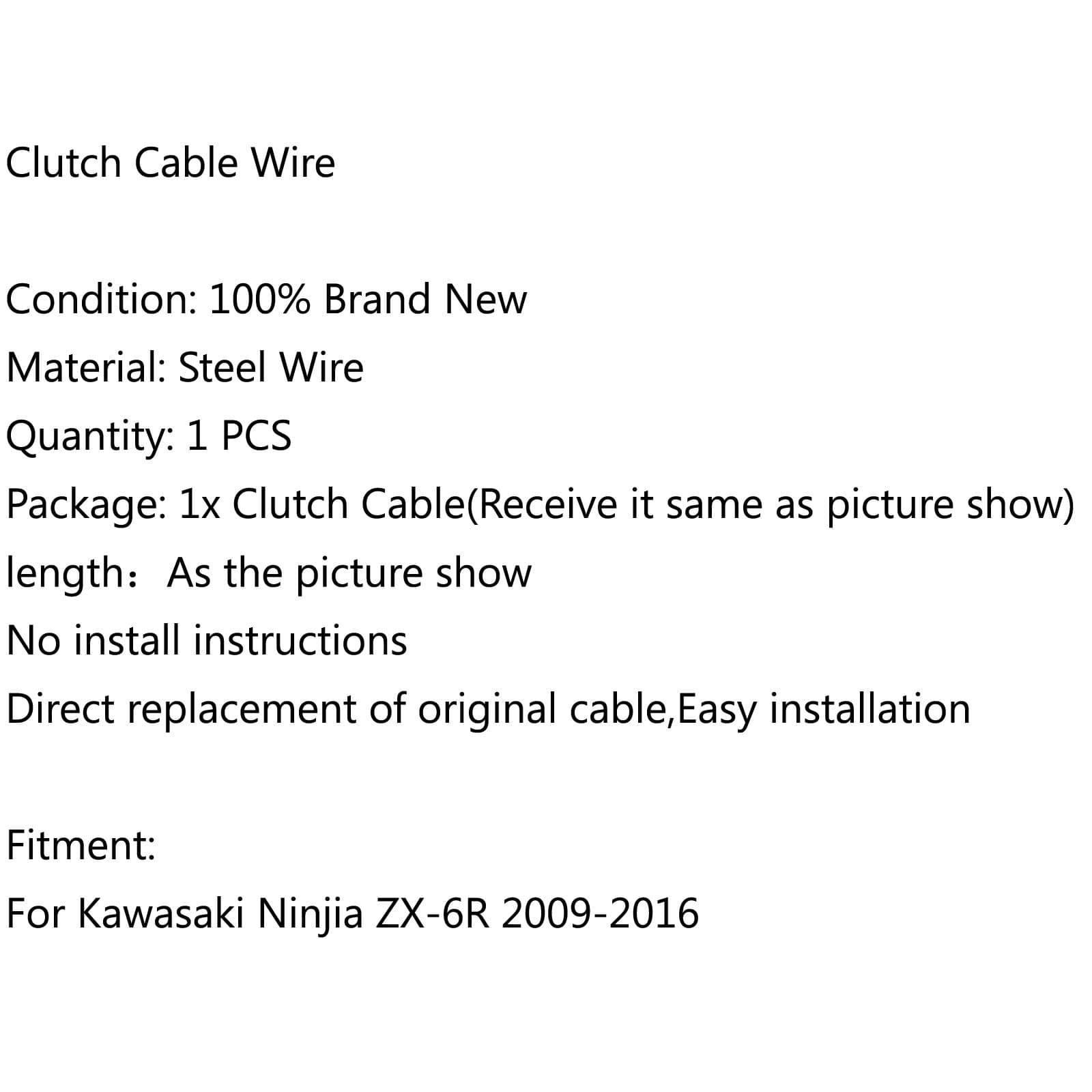 Remplacement de câble d'embrayage en fil d'acier pour Kawasaki Ninja ZX-6R 2009-2016 générique