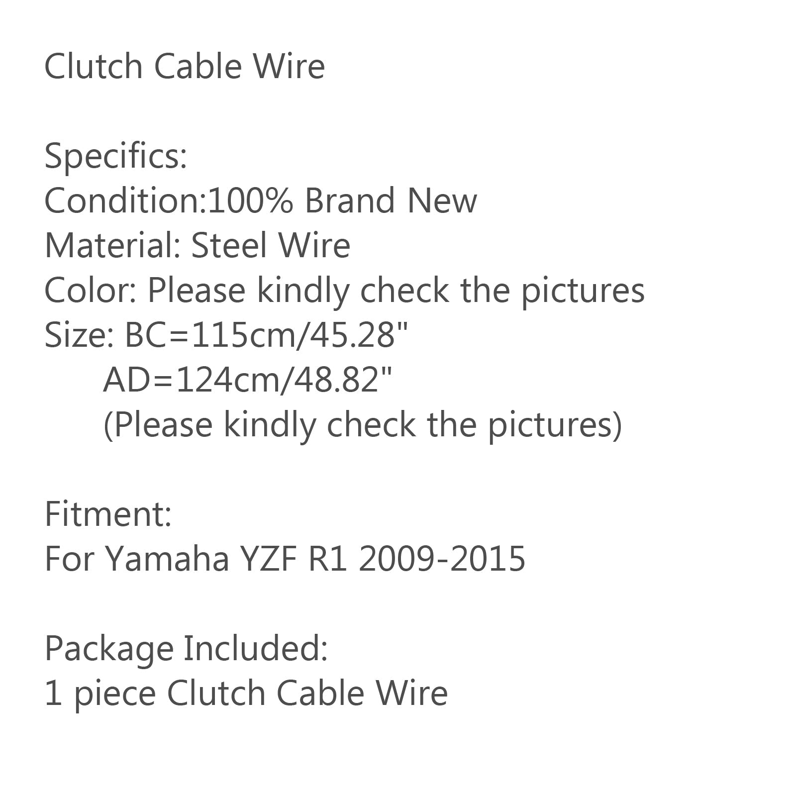 Remplacement de câble d'embrayage en acier de fil de moto pour Yamaha YZF R1 2009-2015 générique