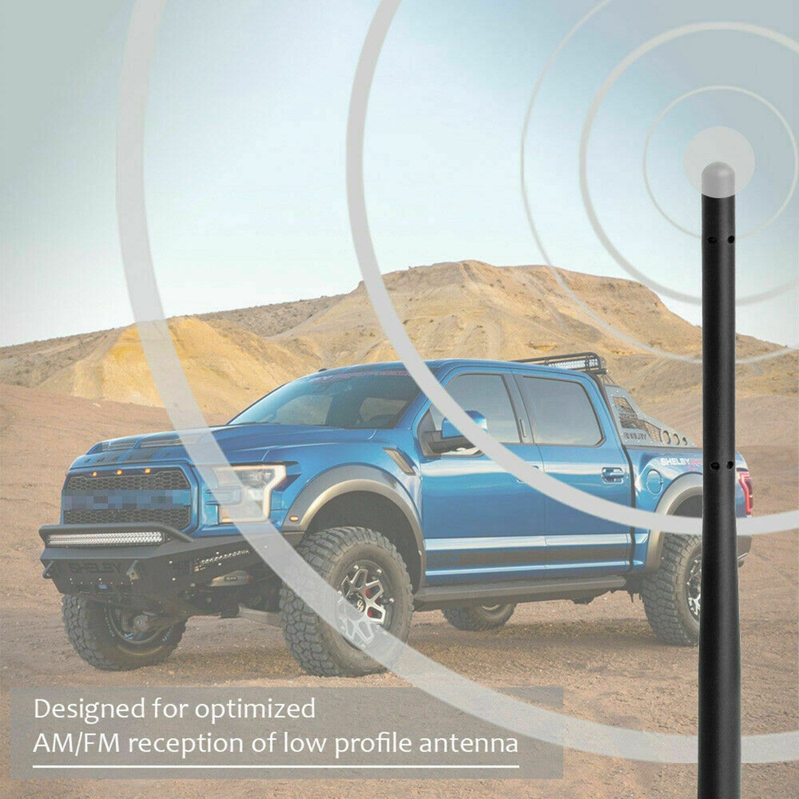 Antena de señal de goma de 7 pulgadas para Ford F150 F250 F350 £¦ Ram 1500 2009-2019 genérico