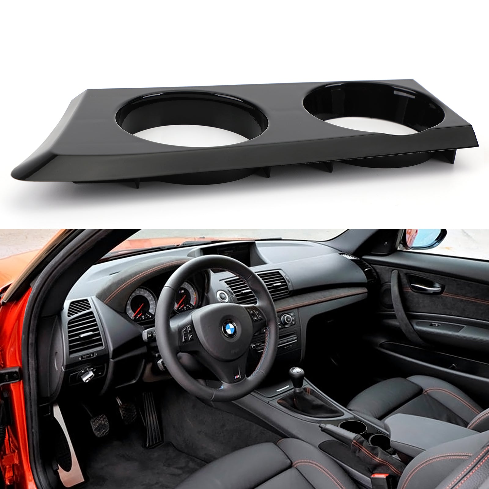 Areyourshop Porte-gobelet en fibre de carbone pour BMW Série 1 E81 E82 E87 E88 Coupé à hayon générique