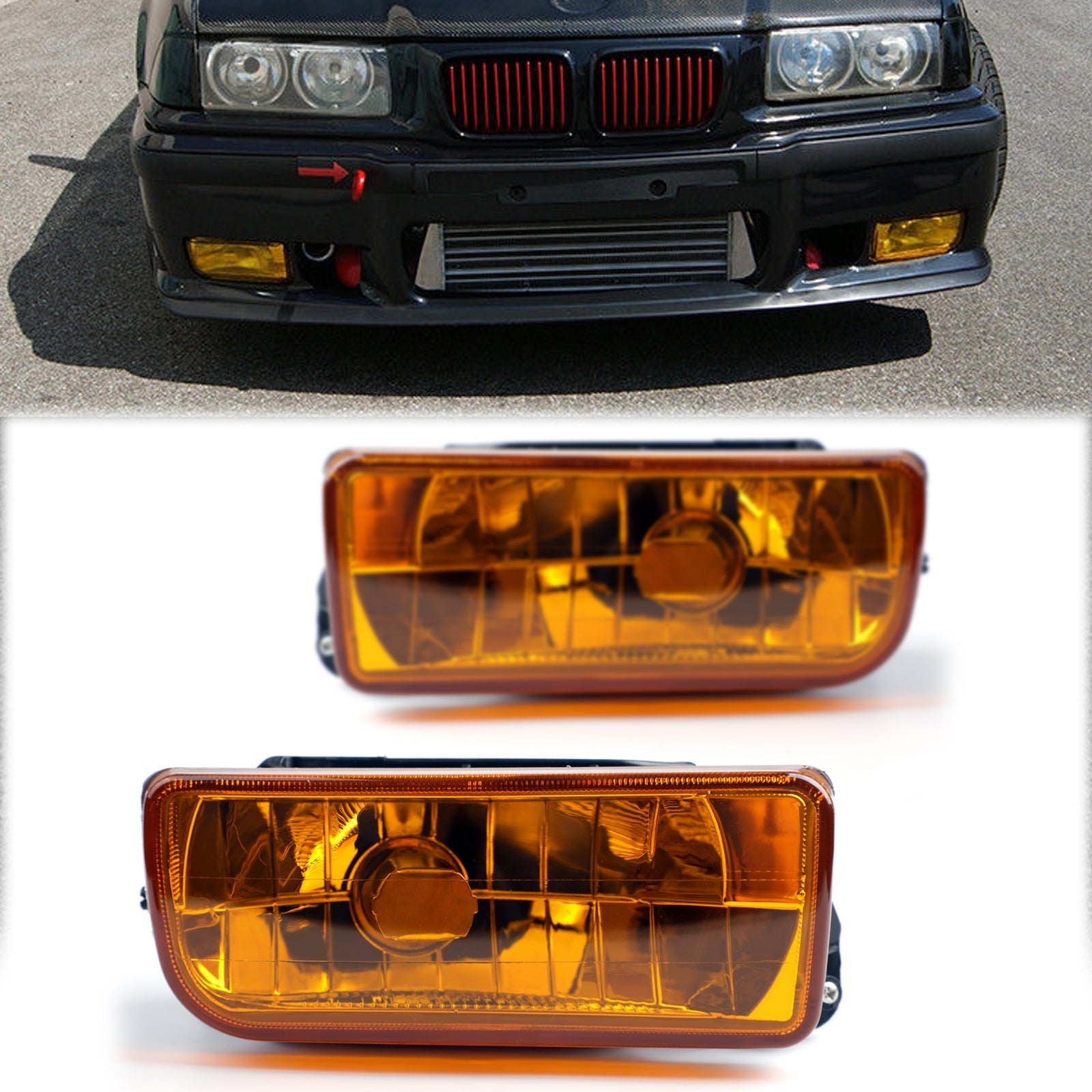 BMW 1992-1998 E36 Série 3 2/4D Phares antibrouillard de rechange Lampes Lentille en cristal R&amp;L