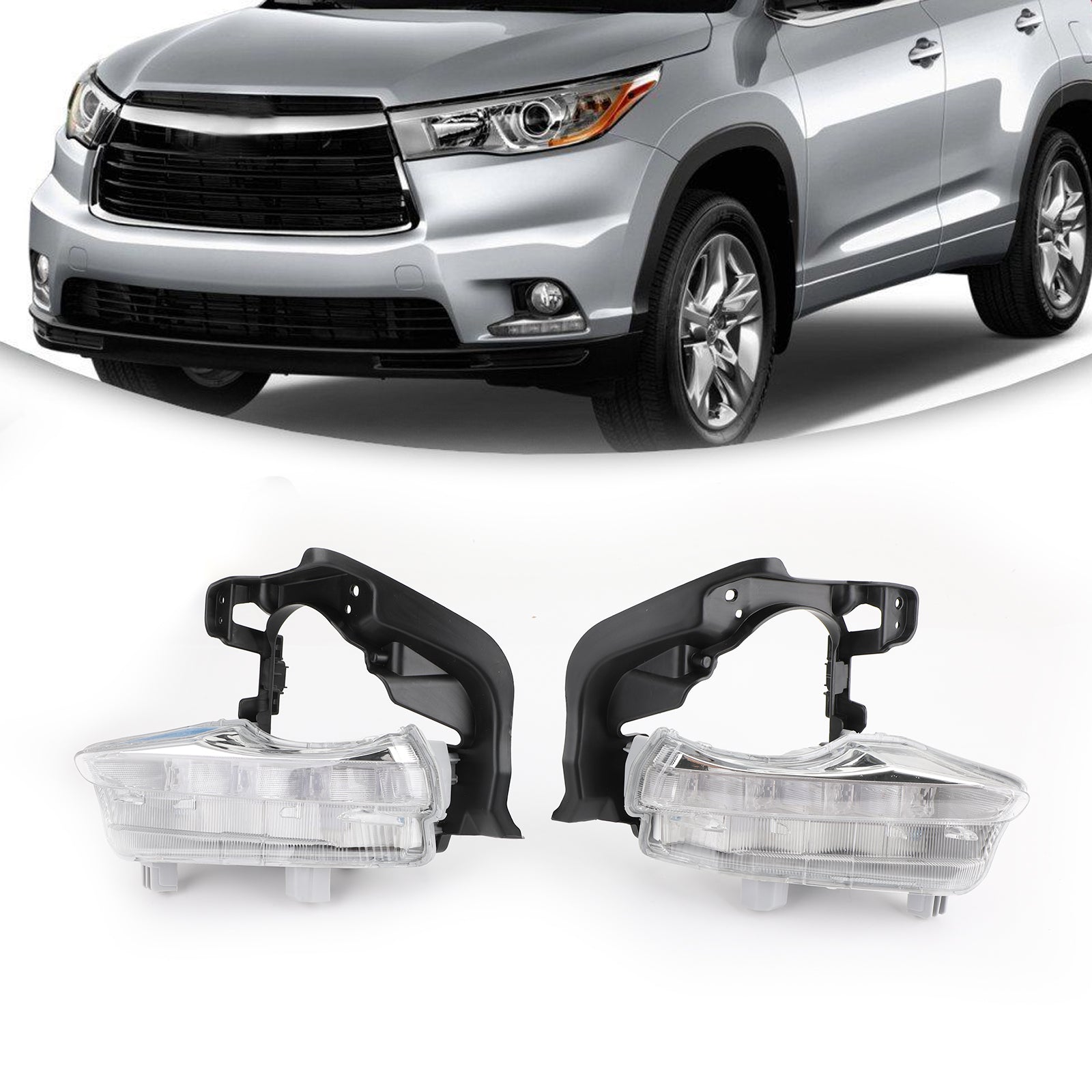 2X LED DRL Daytime Running Light Fog Lamp For Toyota Highlander 2014 2015 2016