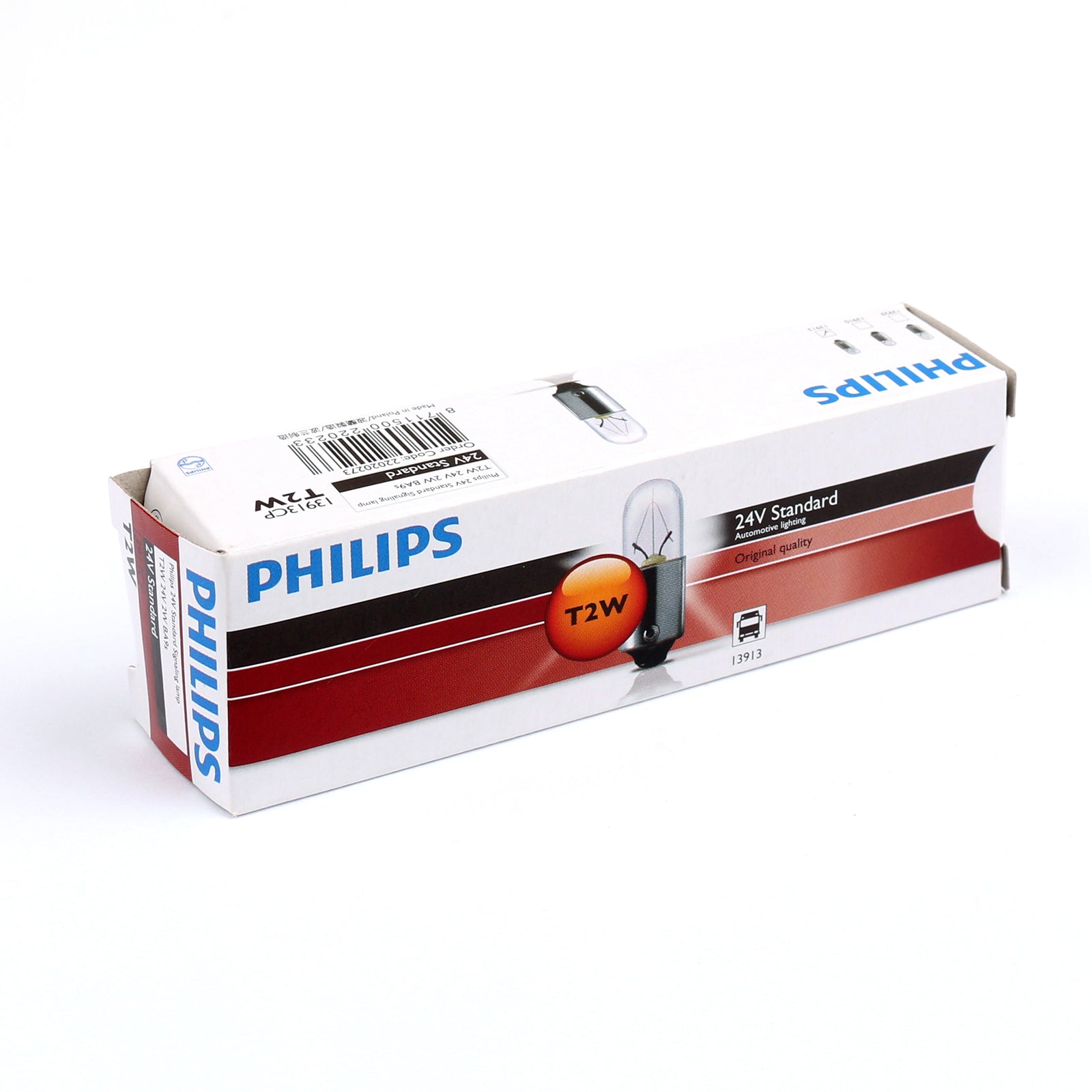 10pcs PHILIPS 13913 24V2W T2W BA9s 3200K Ampoules de lampe de signalisation standard génériques