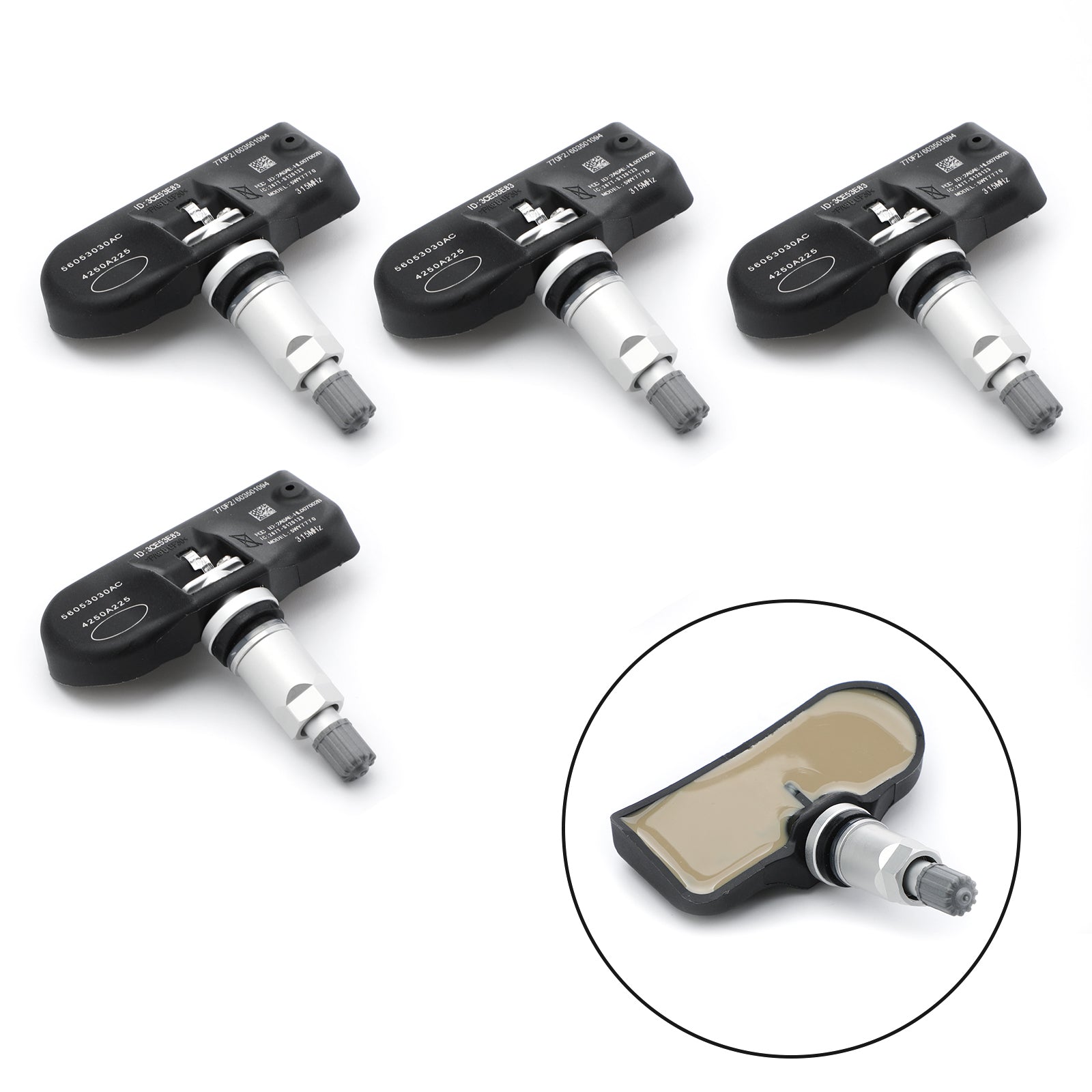 4 Of Set 56053030AC Tire Pressure Sensor TPMS 315Mhz For Chrysler