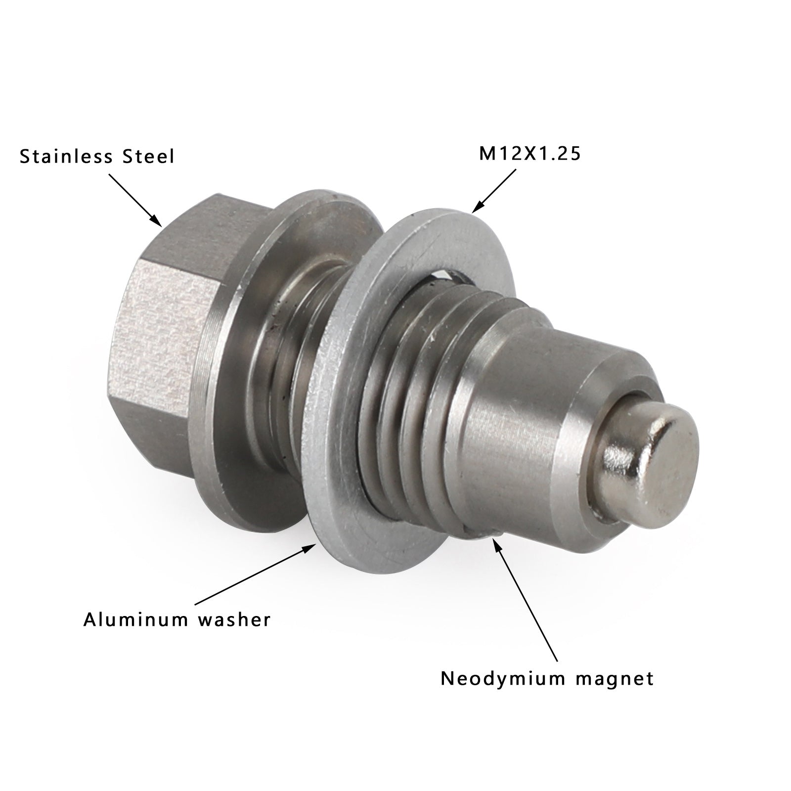 Bouchon de vidange 'huile de voiture en acier inoxydable avec aimant en néodyme universel générique