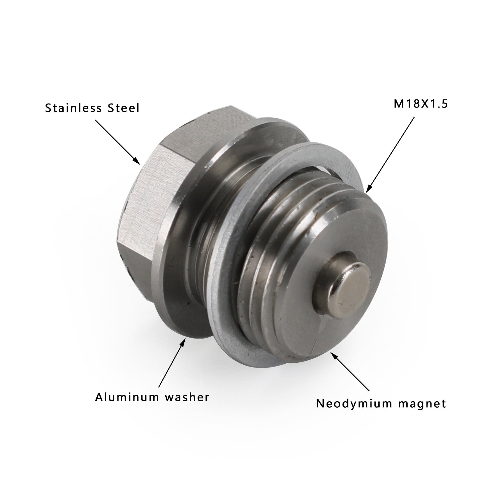 Bouchon de vidange 'huile de voiture en acier inoxydable avec aimant en néodyme universel générique