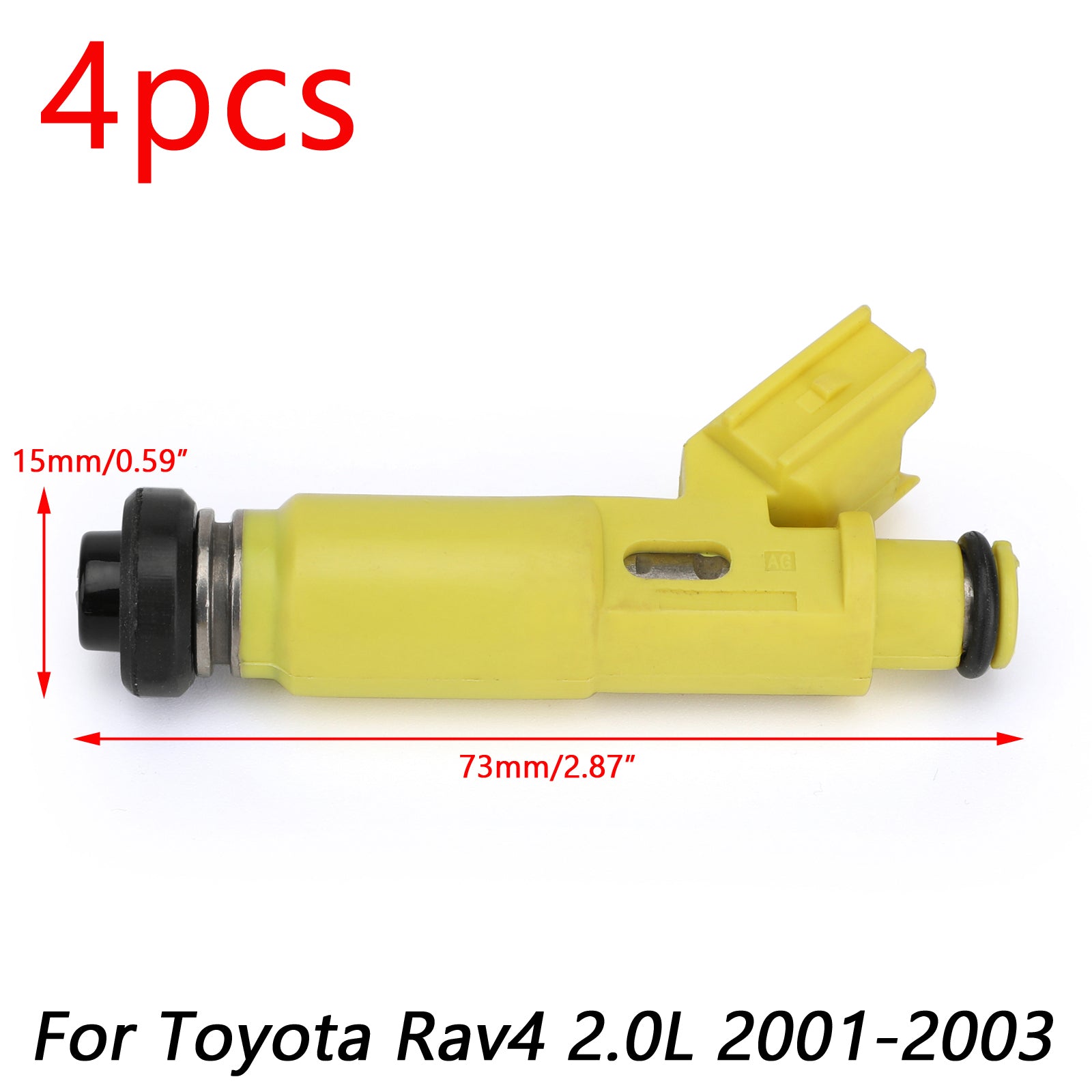 4 inyectores de combustible de flujo aptos para 23250-28050 2001-2003 Toyota Rav4 2.0L nuevo genérico