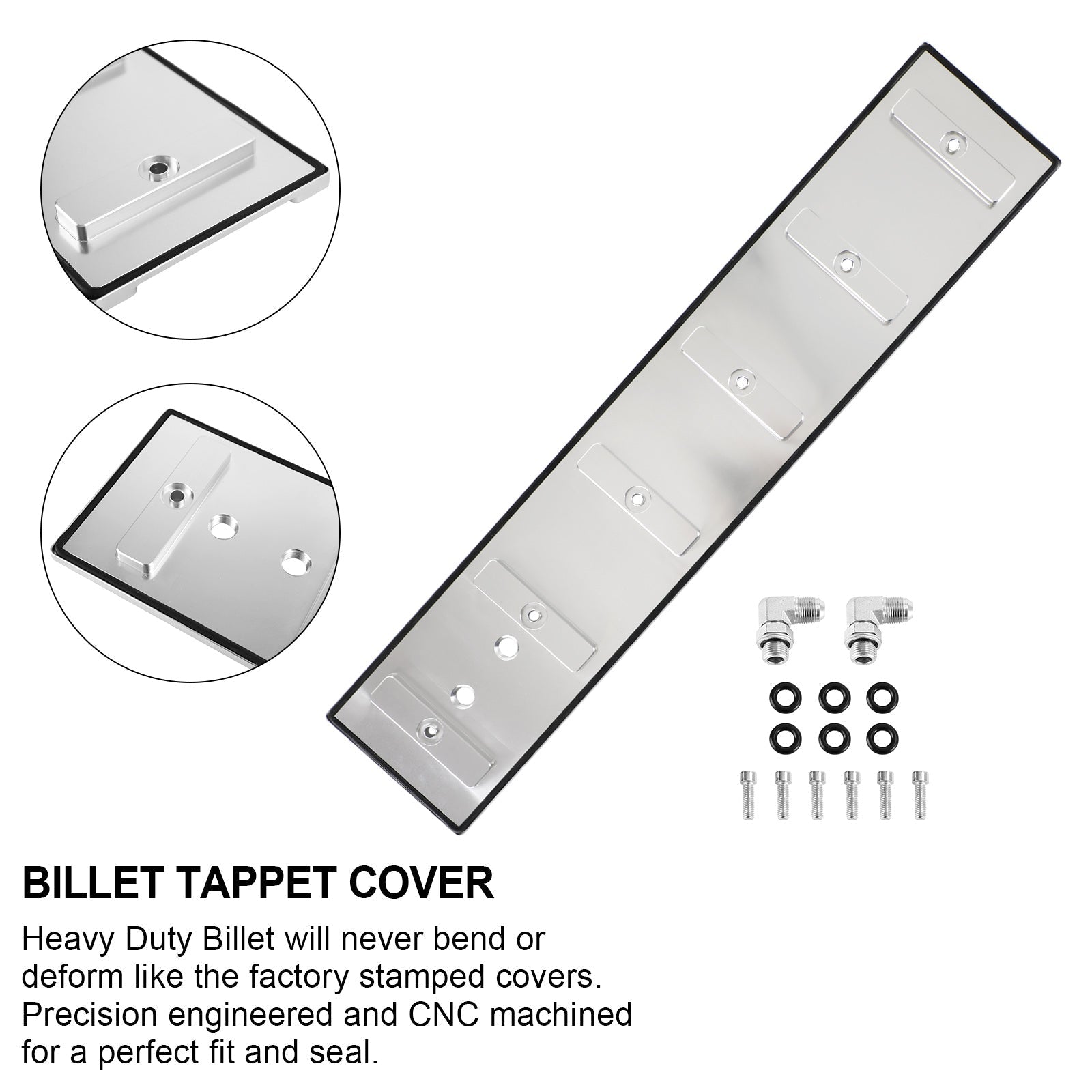 Couvercle de poussoir en billette compatible avec les moteurs diesel Cummin 5,9 L de 1989 à 2002.