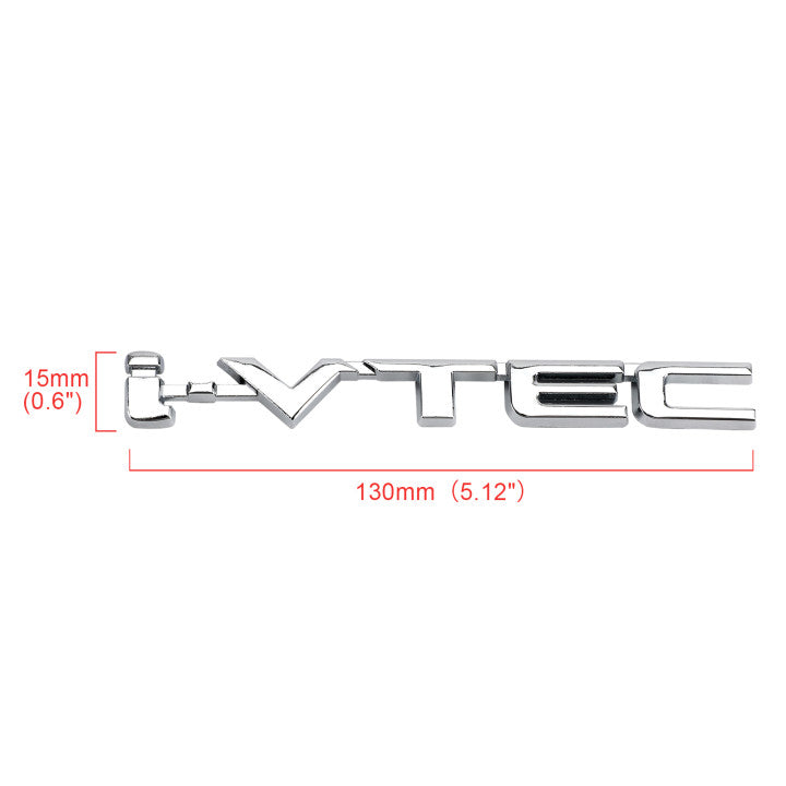 3D Metal i-VTEC Car Rear Trunk Turbo Fender Distintivo dell'emblema Decalcomanie Adesivi Argento Generico