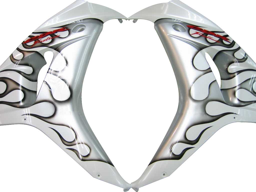 Amotopart Carenados 2006-2007 Honda CBR 1000 RR Blanco y Negro Silver Flame Generic