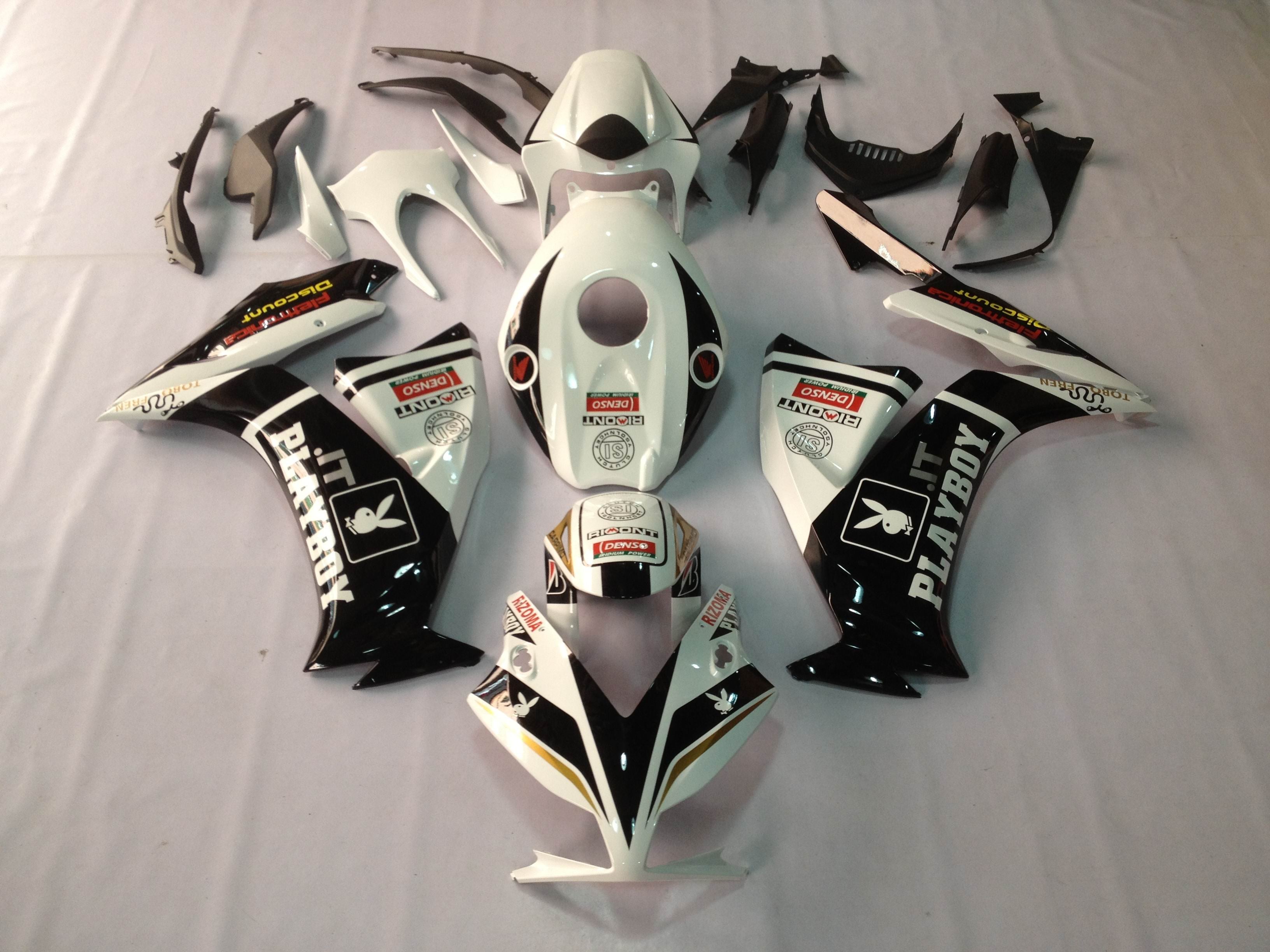 Carenados Amotopart 2012-2016 Honda CBR1000RR Blanco Negro Genérico