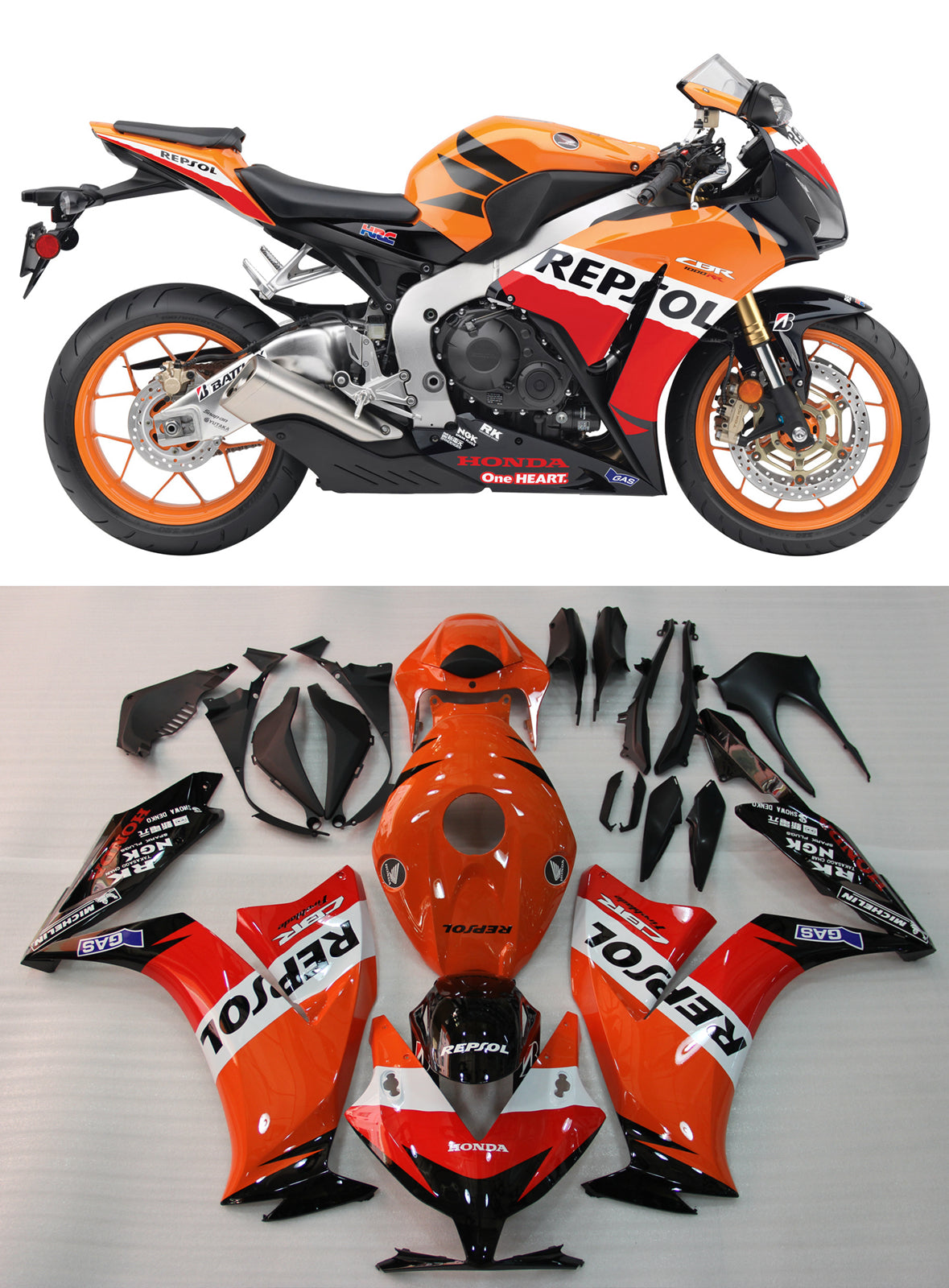 Carénages Amotopart 2012-2016 Honda CBR1000RR Repsol Orange Generic