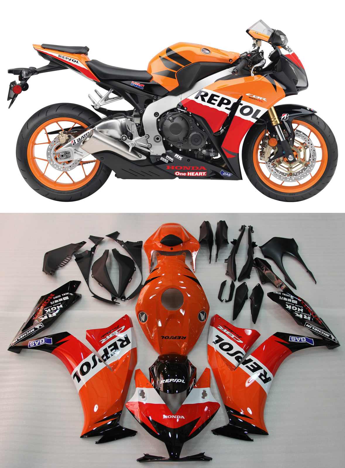 Carenados Amotopart 2012-2016 Honda CBR1000RR Repsol Naranja Genérico