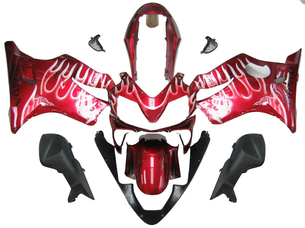 Carénages Amotopart 2004-2007 Honda CBR 600 F4i Cherry Red &amp; White Flame Generic