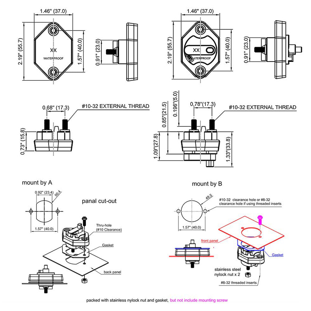 Disyuntor estéreo 15A, reemplazo de soplado, interruptor de fusible de reinicio para Car Audio Marine 