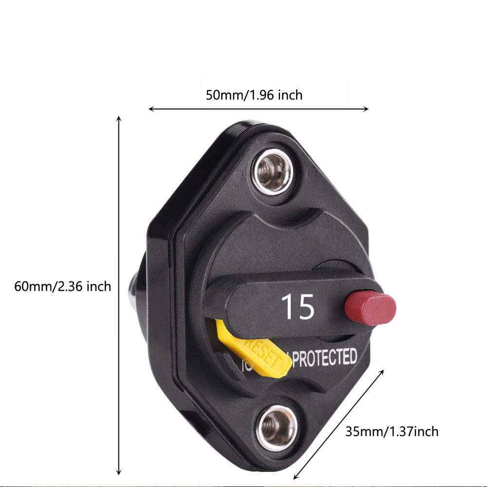 Disyuntor estéreo 15A, reemplazo de soplado, interruptor de fusible de reinicio para Car Audio Marine 