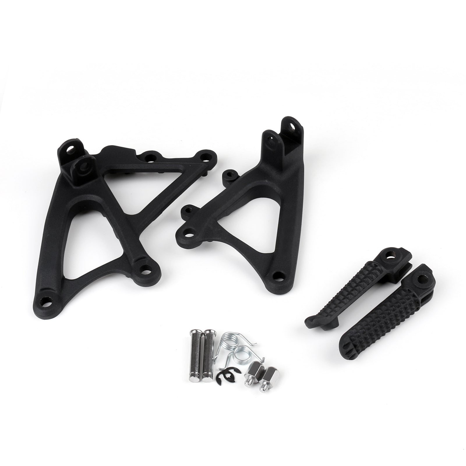 Front Rider Footrest Foot pegs Brackets Set For Yamaha YZF R1 2009-2011 Black