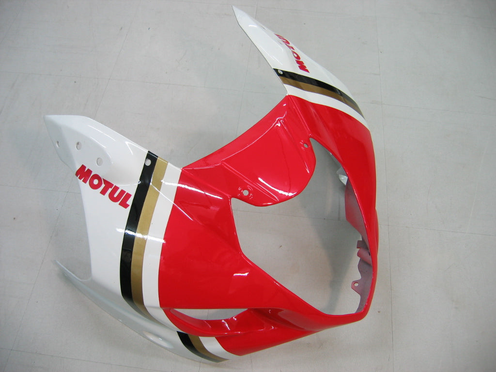 Amotopart Carenados 2003-2004 Suzuki GSXR 1000 Blanco y Rojo Lucky Strike Genérico