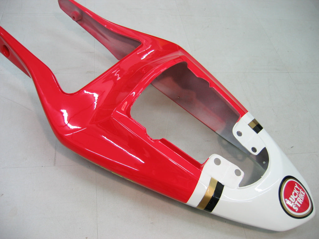 Amotopart Carenados 2003-2004 Suzuki GSXR 1000 Blanco y Rojo Lucky Strike Genérico