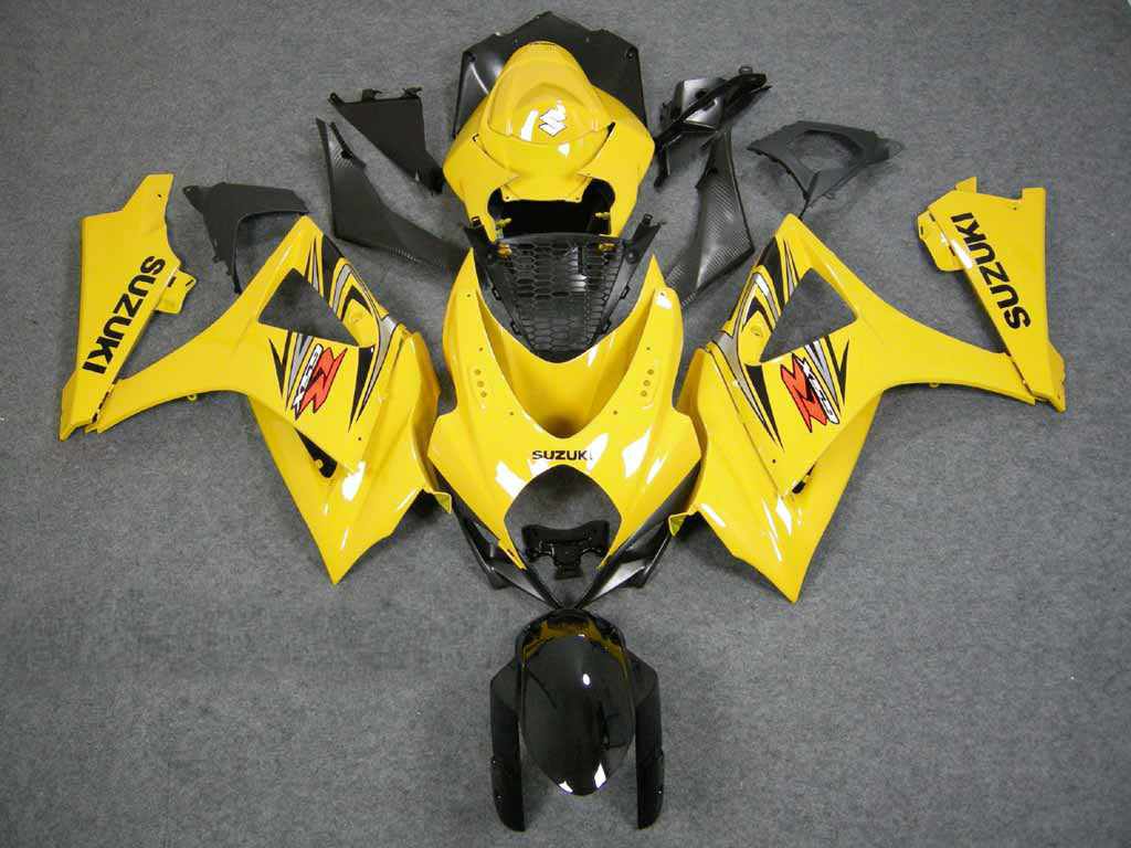 Carénages Amotopart 2007-2008 Suzuki GSXR 1000 Jaune Noir GSXR Generic